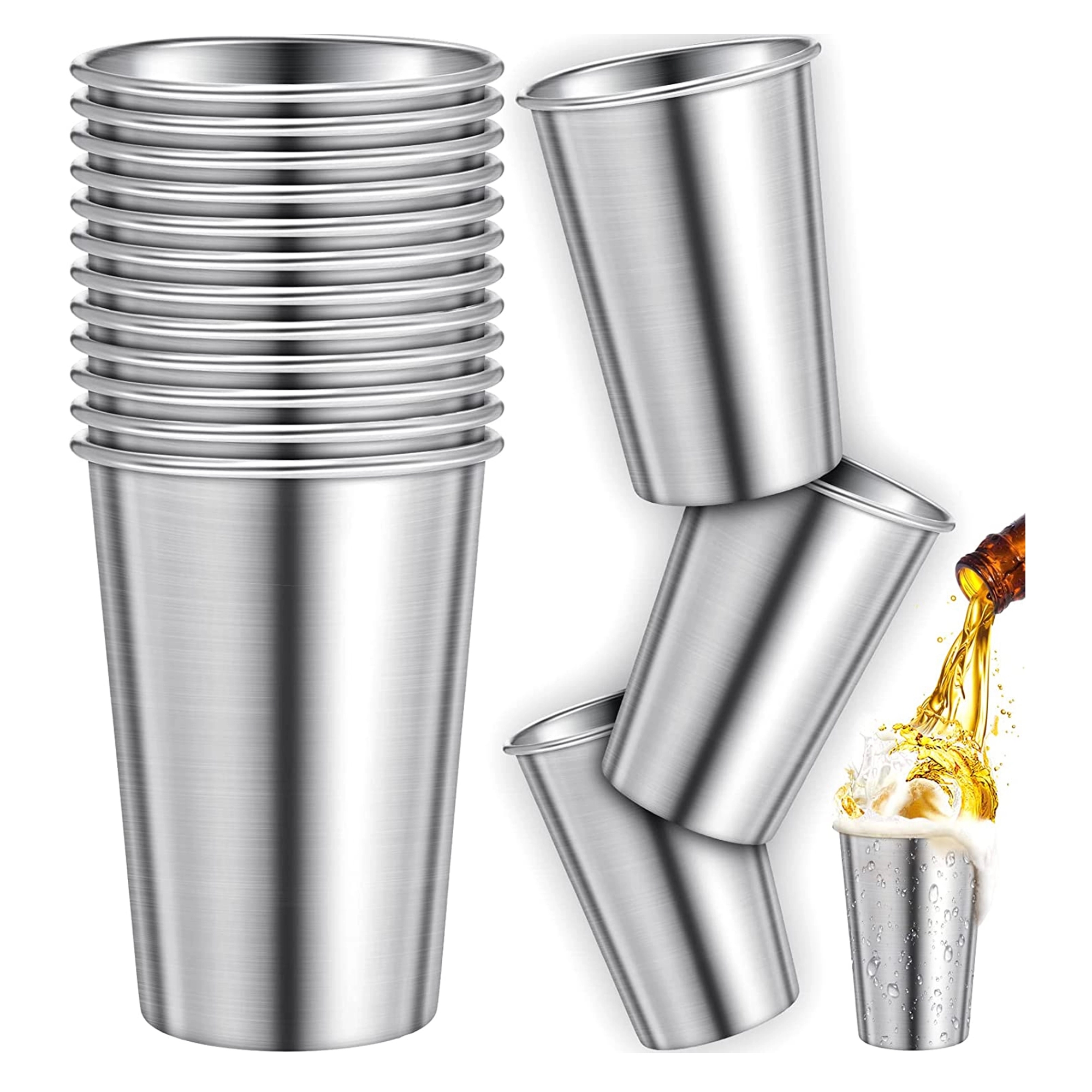 12 Oz Stainless Steel Pint Cup MOQ 50 PCS