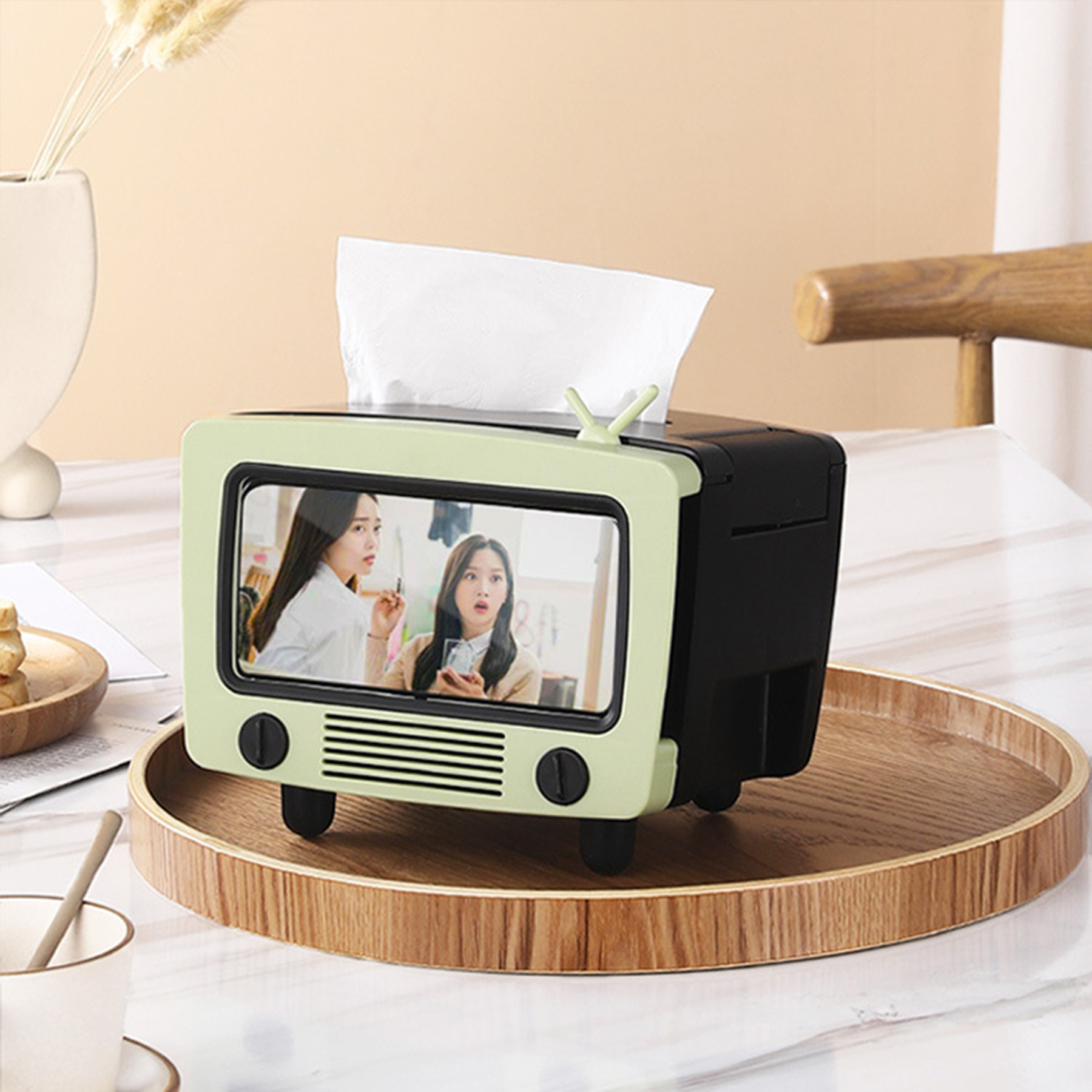 TV Shape Tissue Box Phone Stand 3