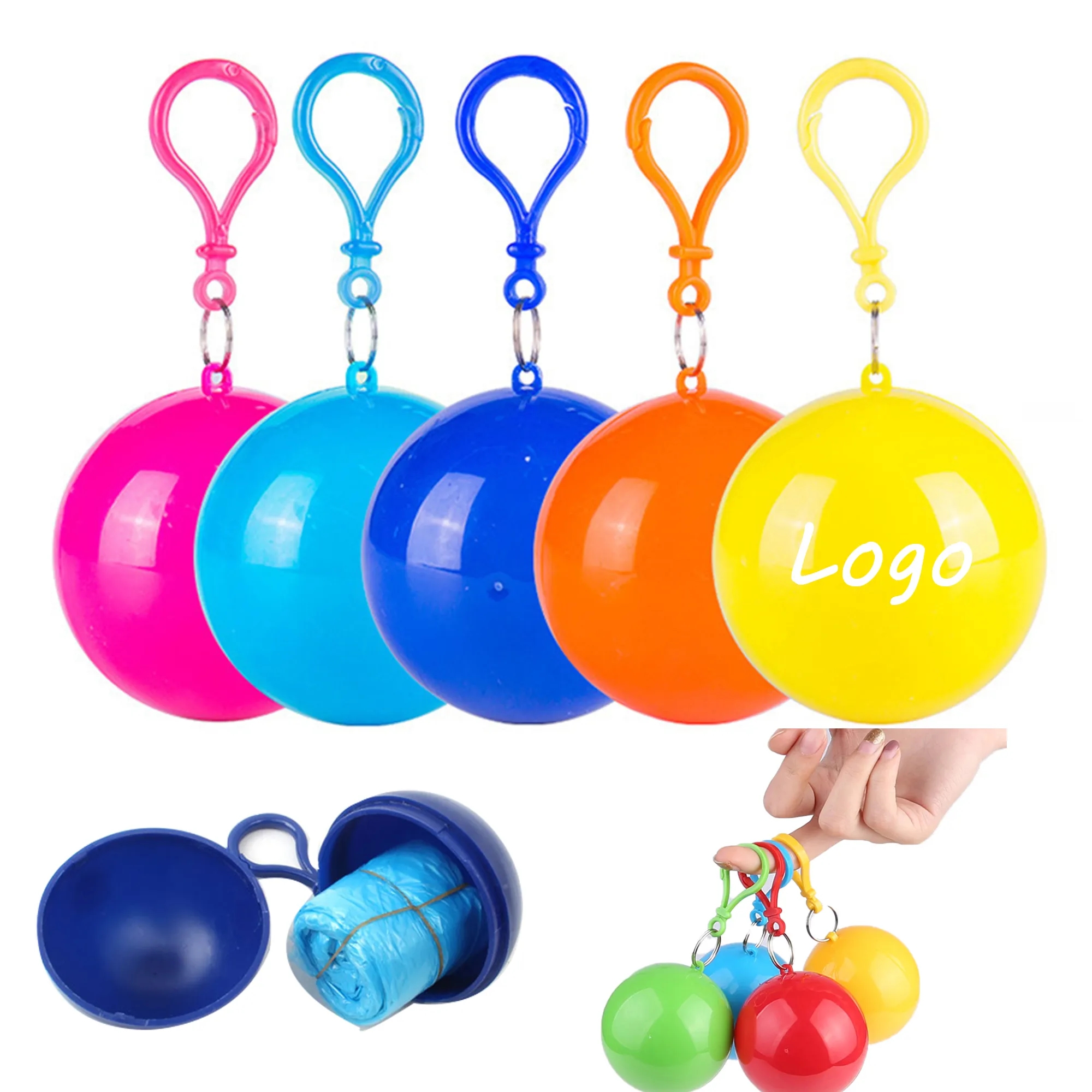 Waterproof Raincoats In Keychain Ball