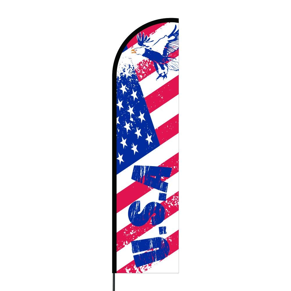 USA Flag Kit 17' Feet Feather Flag Sign Outdoor Banner 1