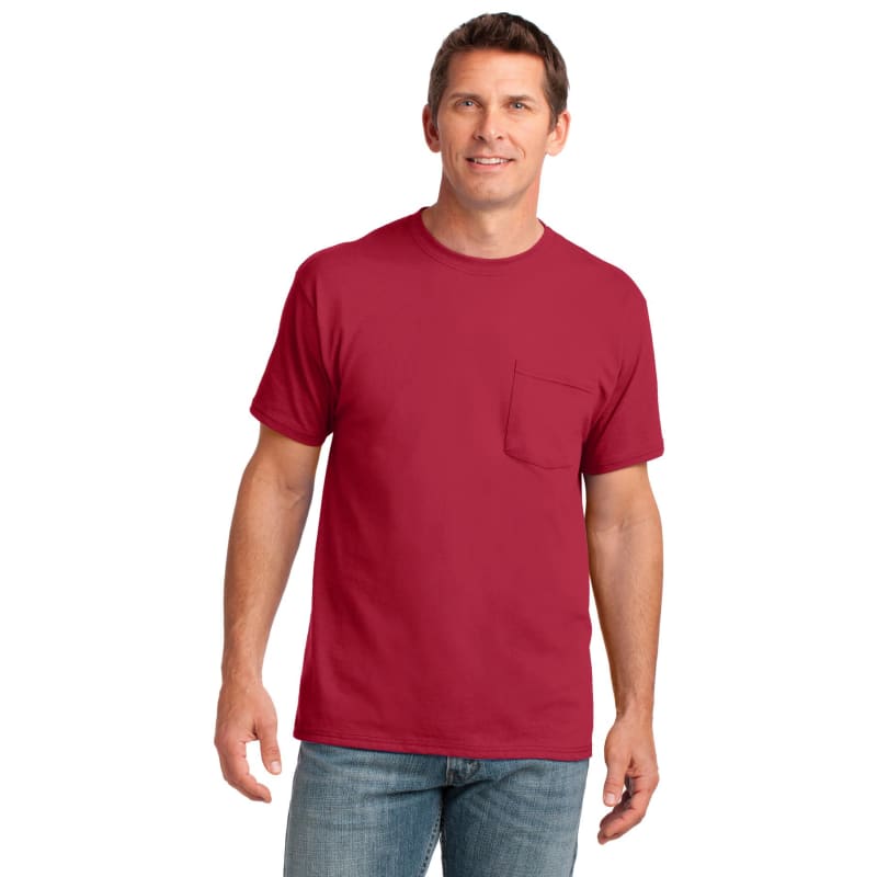 Port & Company Core Cotton Pocket Tee. 55