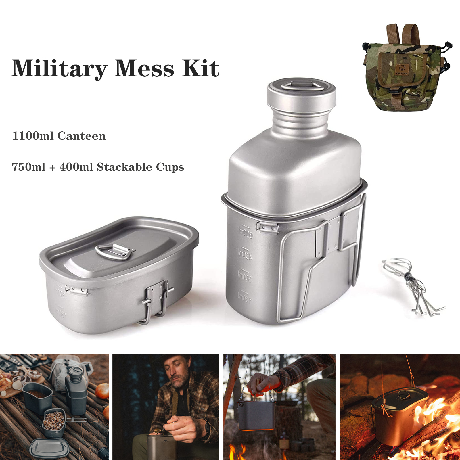 Titanium Canteen Military Mess Kit 2