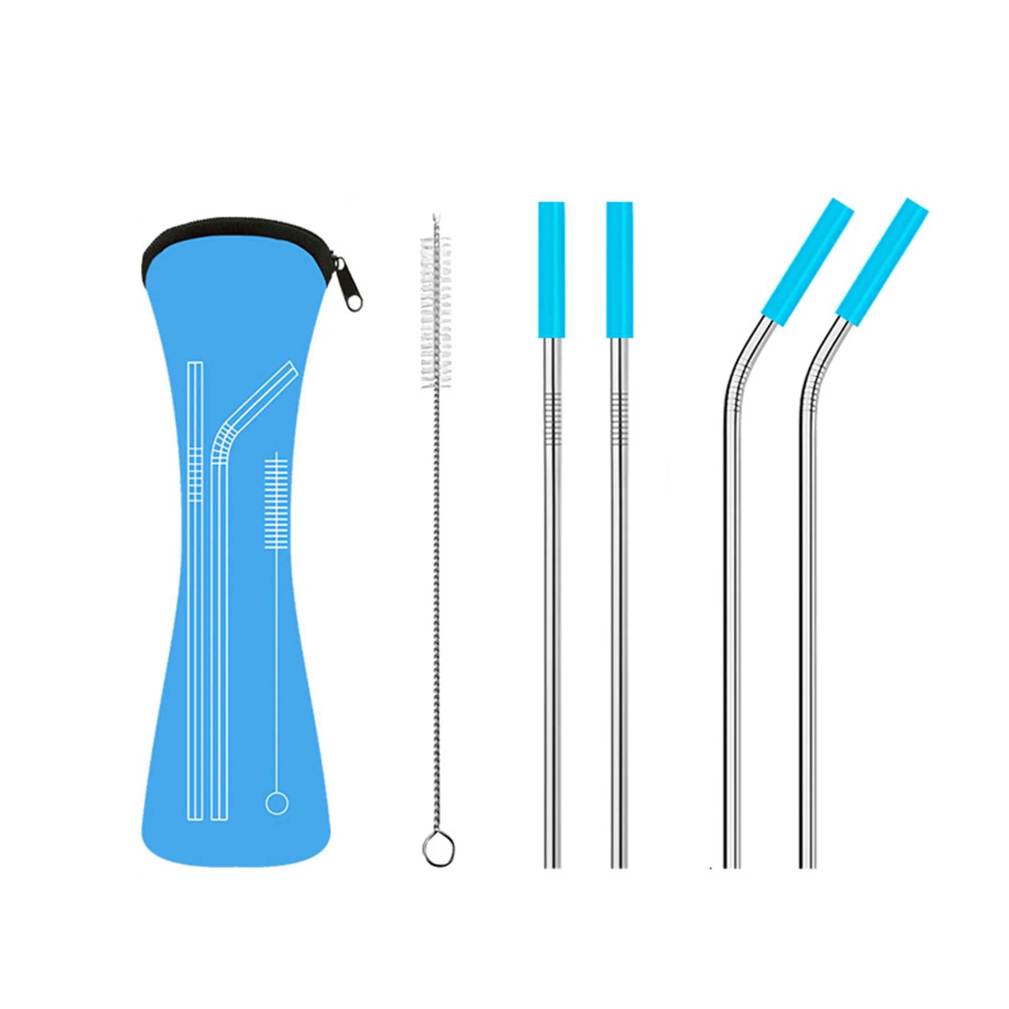 Stainless Steel Straw Set 10