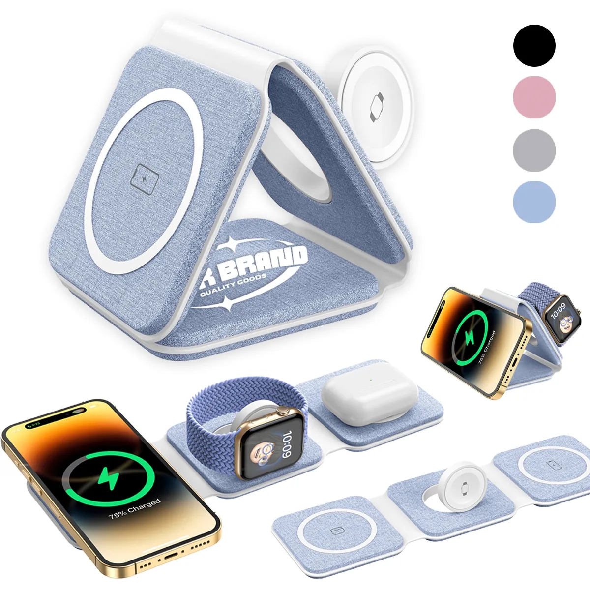 3 In 1 Cloth Multi-functional Magnetic Wireless Chargers 2