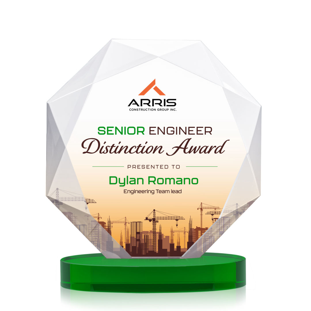 Kitchener VividPrint™ Award on Alberton Base - Green 8