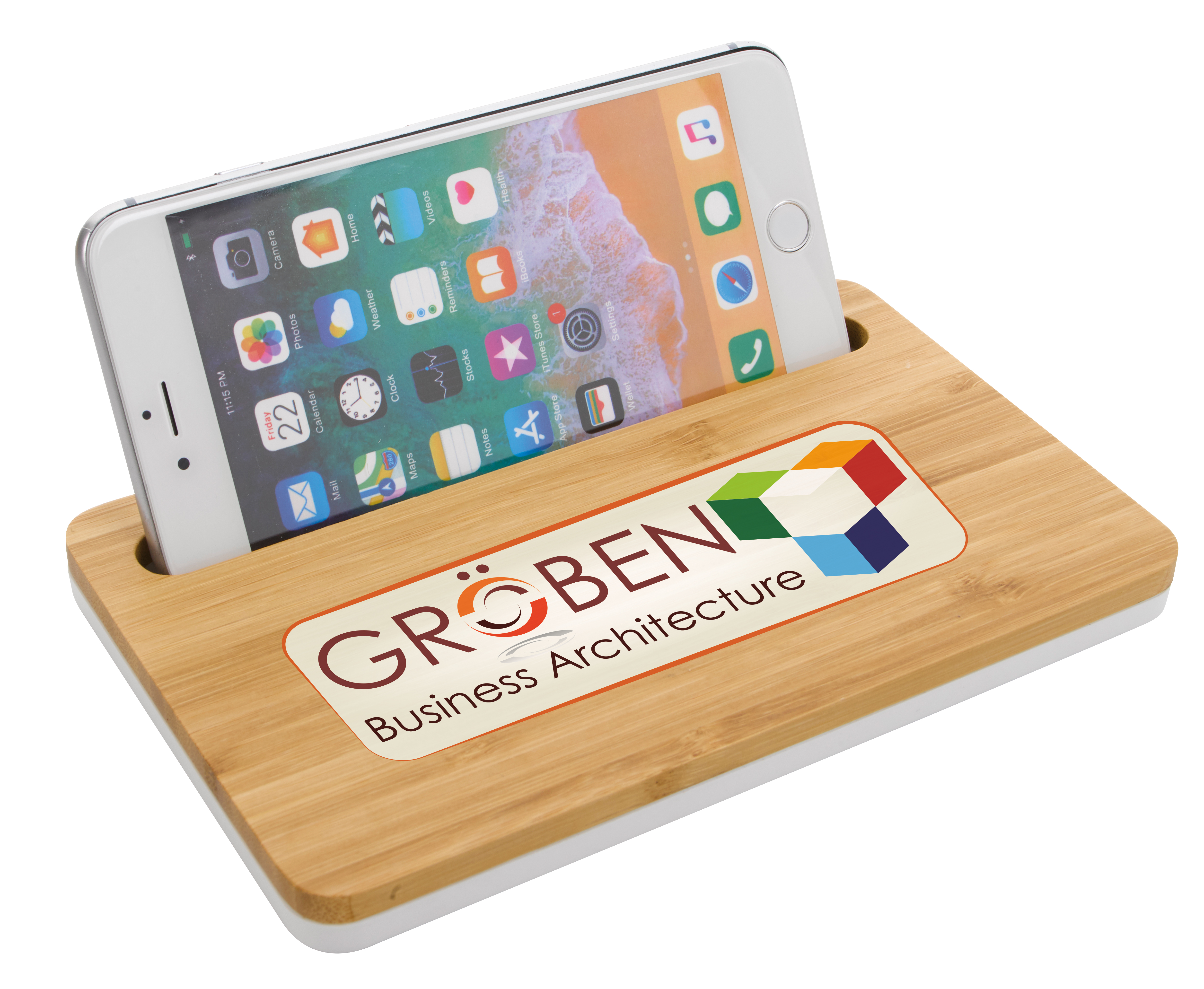 Bamboo Wireless Charging Pad with Phone Stand 8