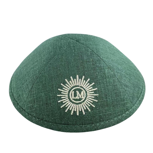 Sunburst Emerald Linen Kippah 2