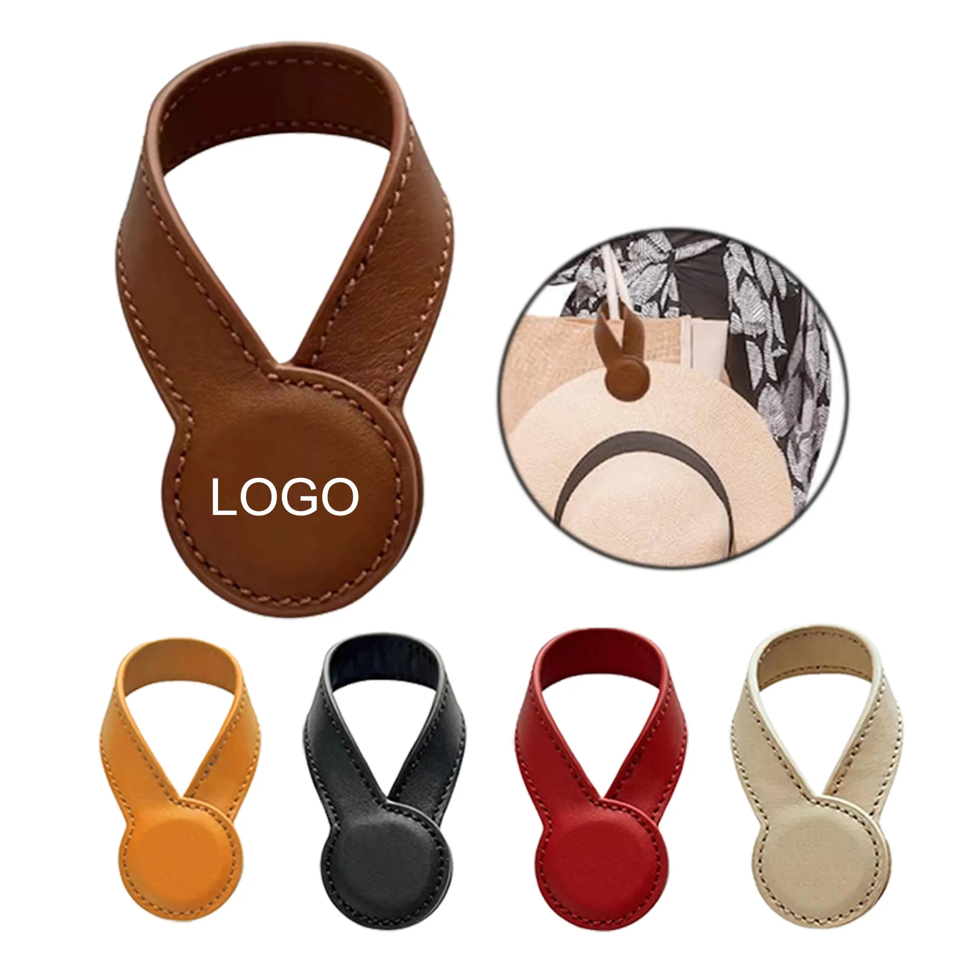 Stylish PU Leather Hat Clip Holder 1