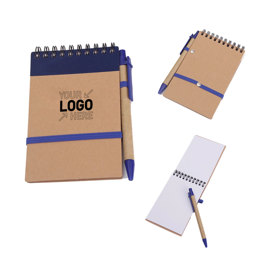 Recycled Spiral Jotter Notebook with Pen