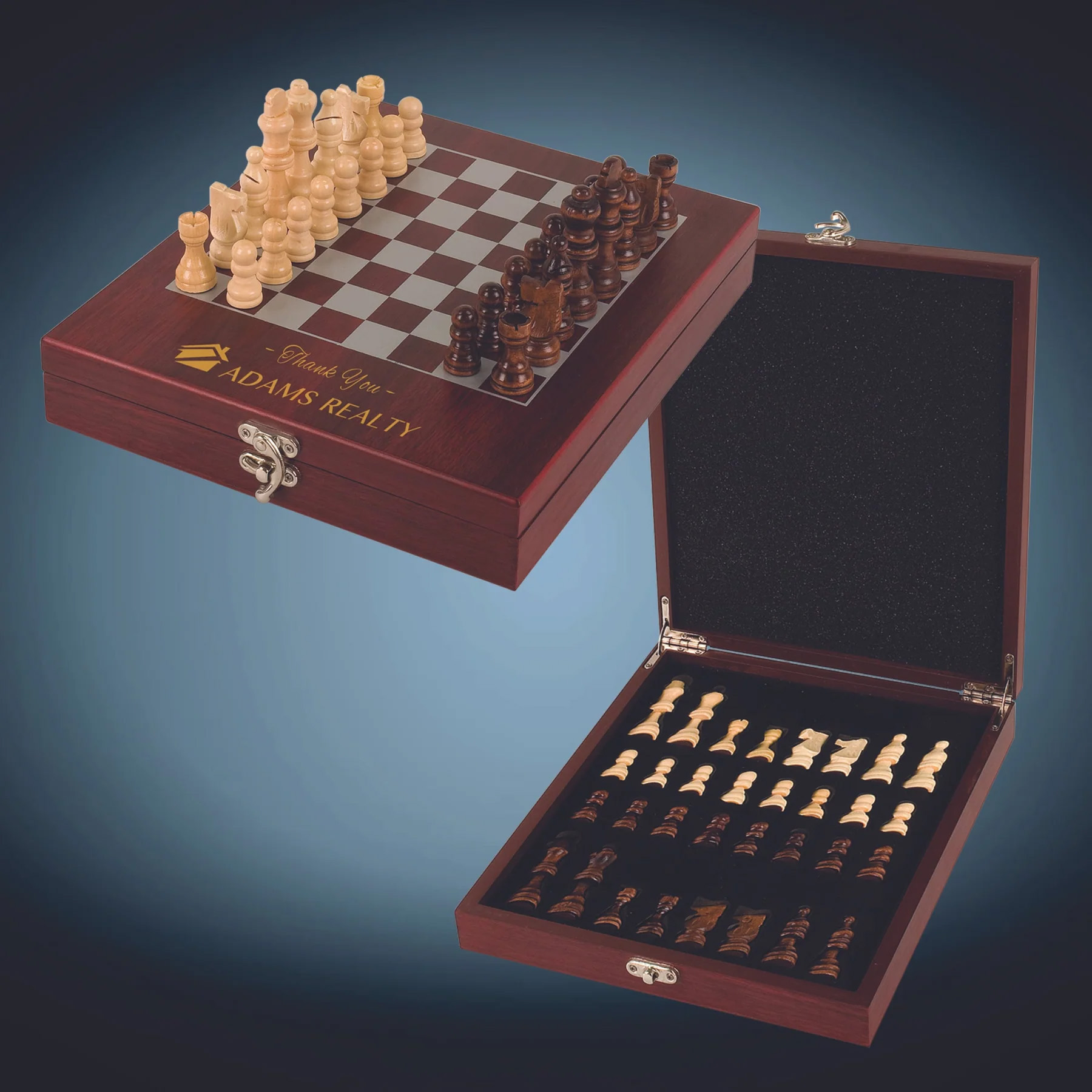 Rosewood Finish Chess Set 4