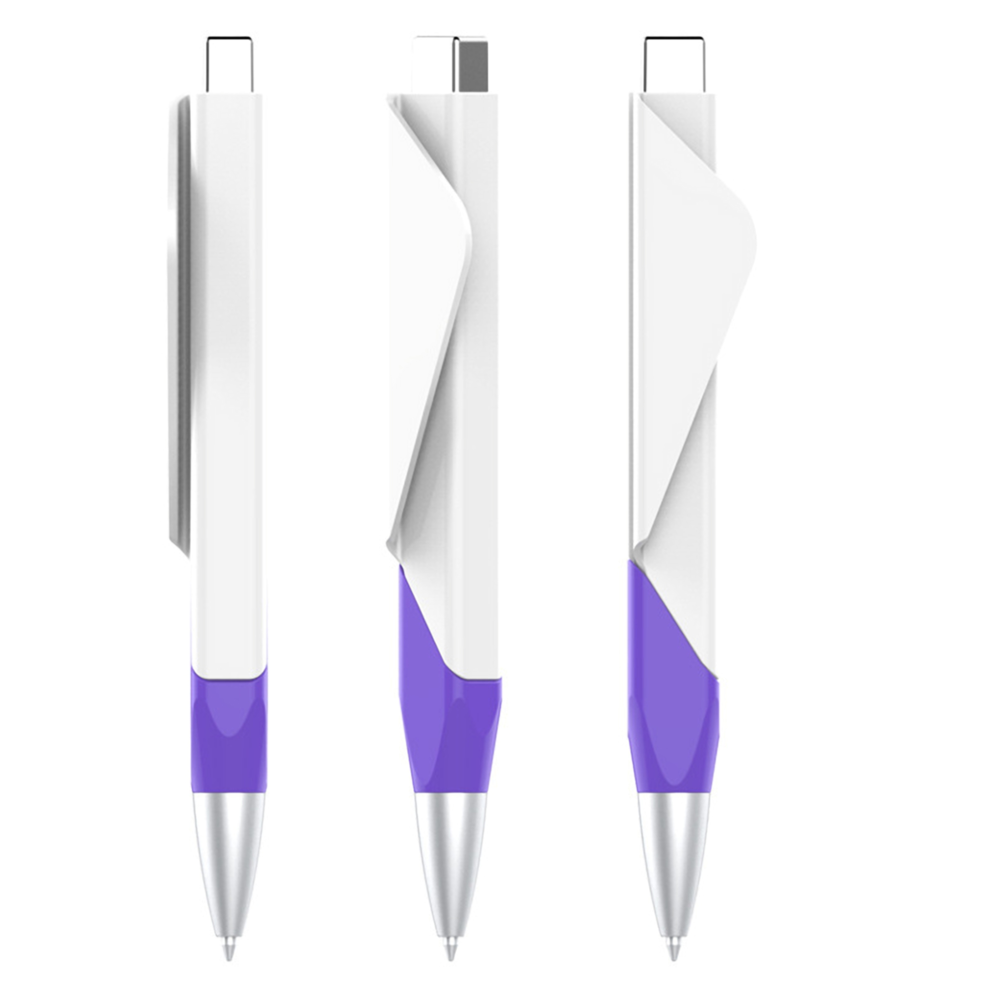 White Retractable Ballpoint Pen 4
