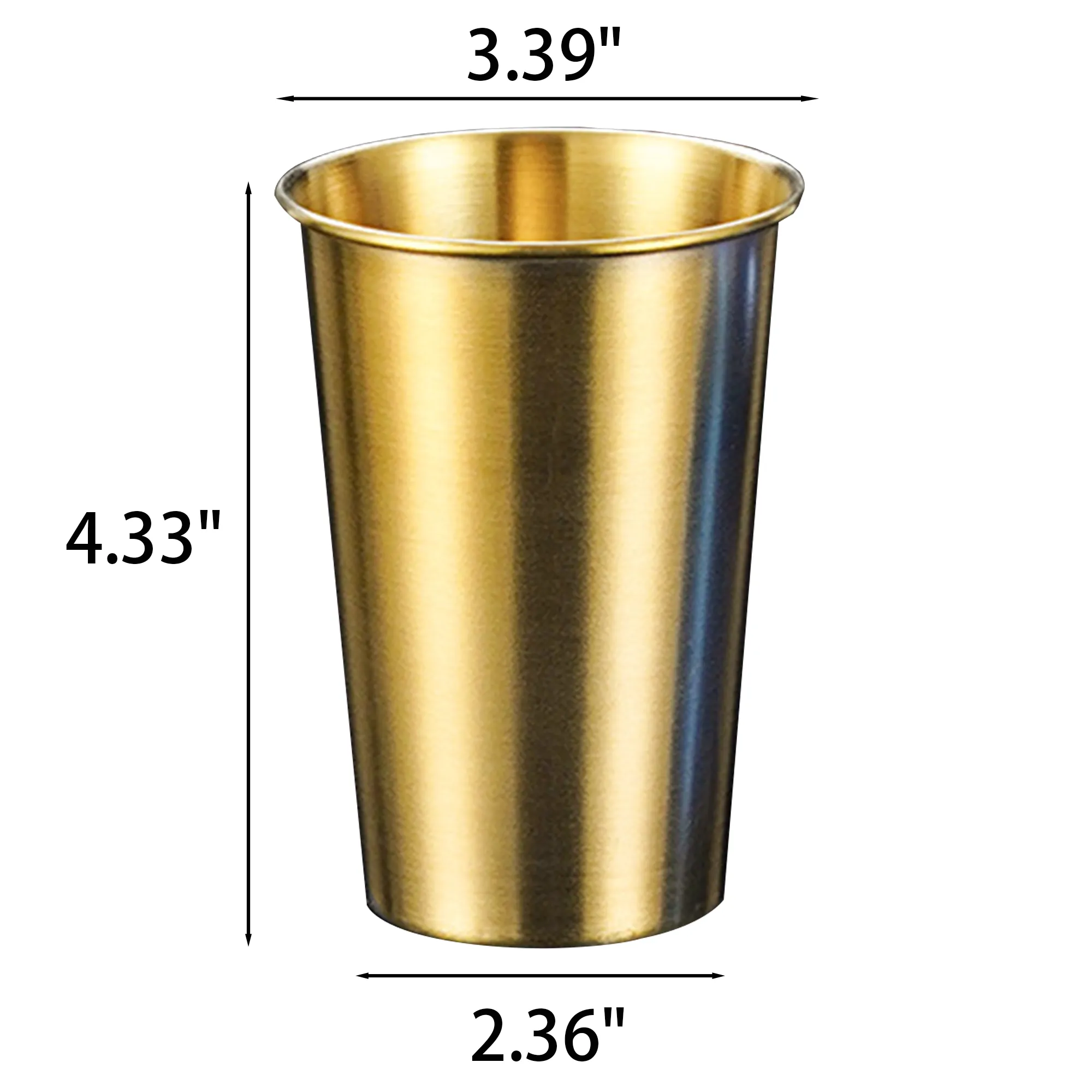 13.5oz Golden Stainless Steel Pint Cup 2