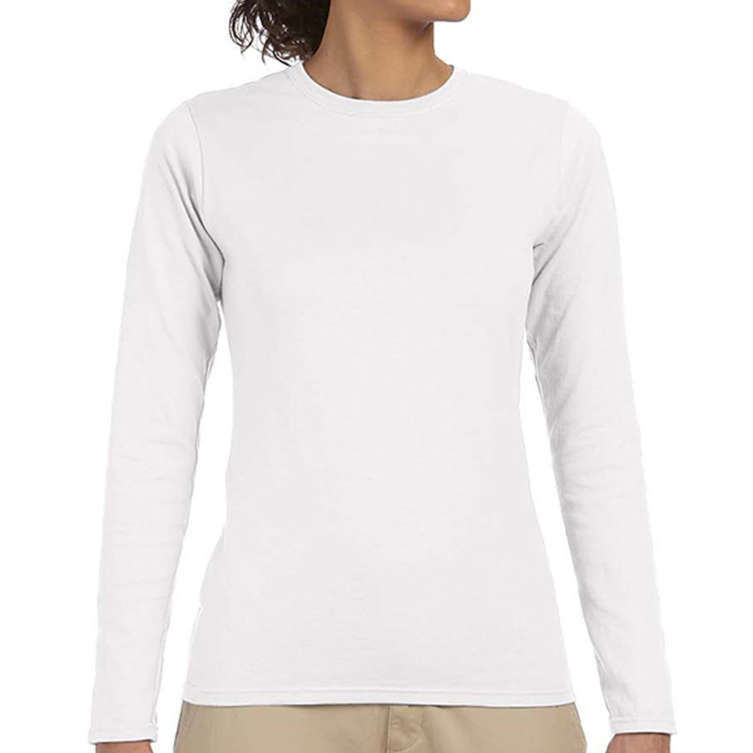 Gildan 4.5 oz 100% Cotton Preshrunk Softstyle Girls' Fit Long Sleeve T-Shirts 13