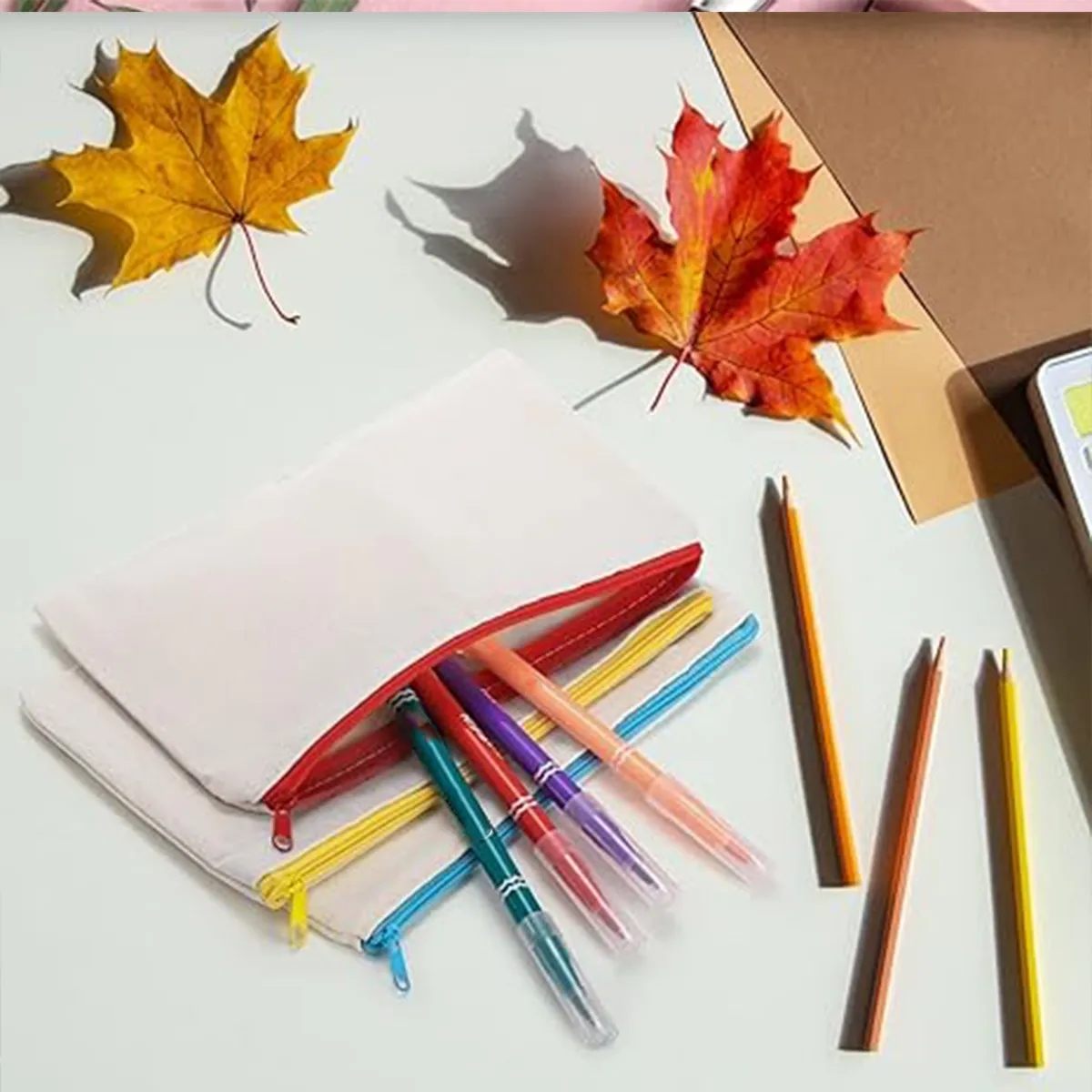 Blank DIY Craft Multipurpose Pencil Case Makeup Bag 3