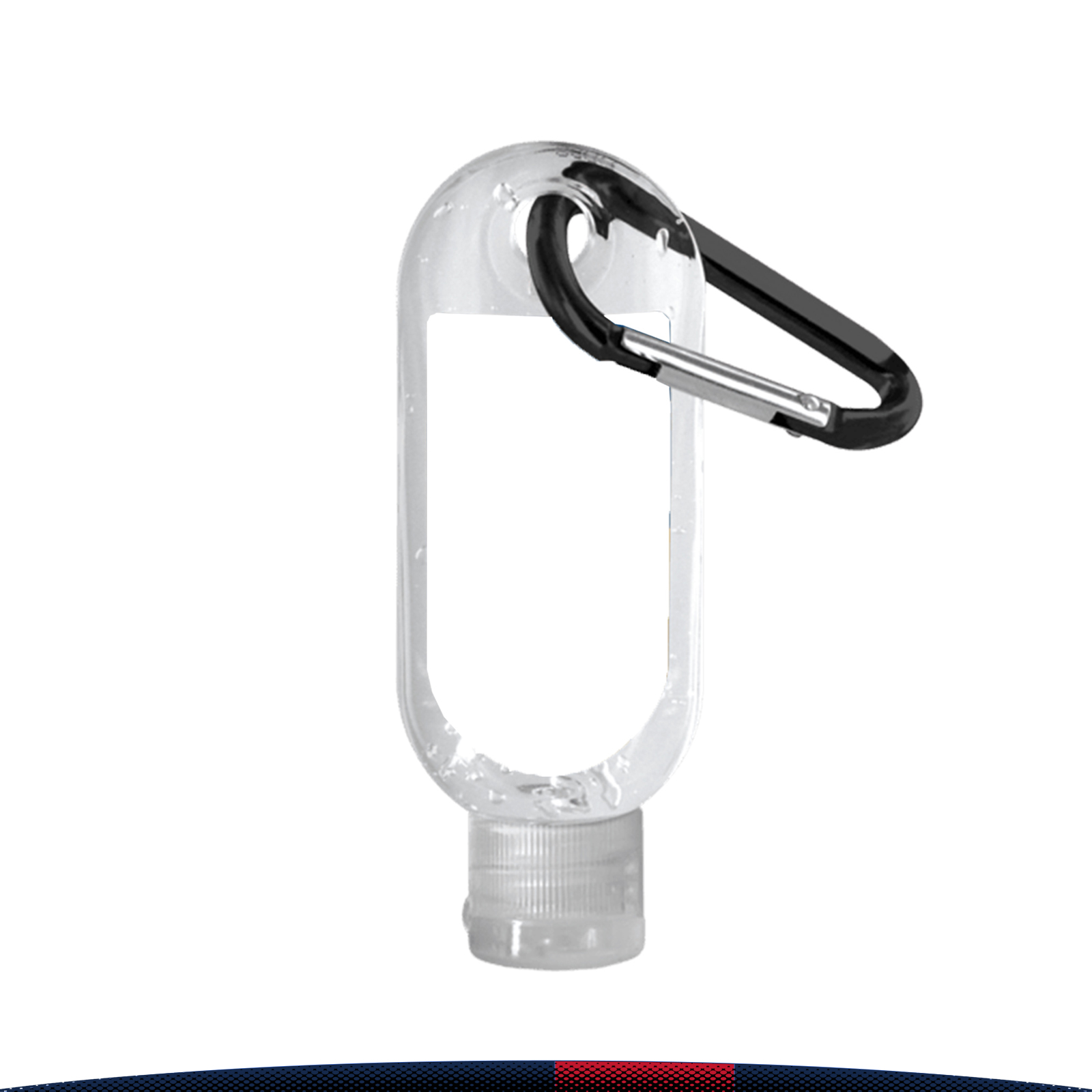 1.9 oz. Pabuk Clear Bottle Clear Sanitizer With Carabiner 3