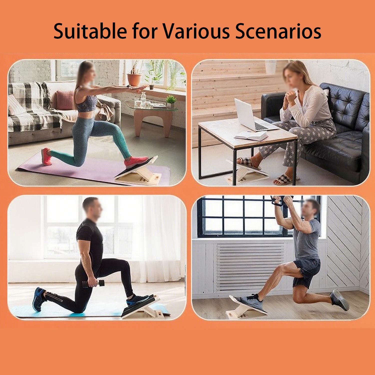 Portable Calf Stretching Squats Wooden Slant Board 7