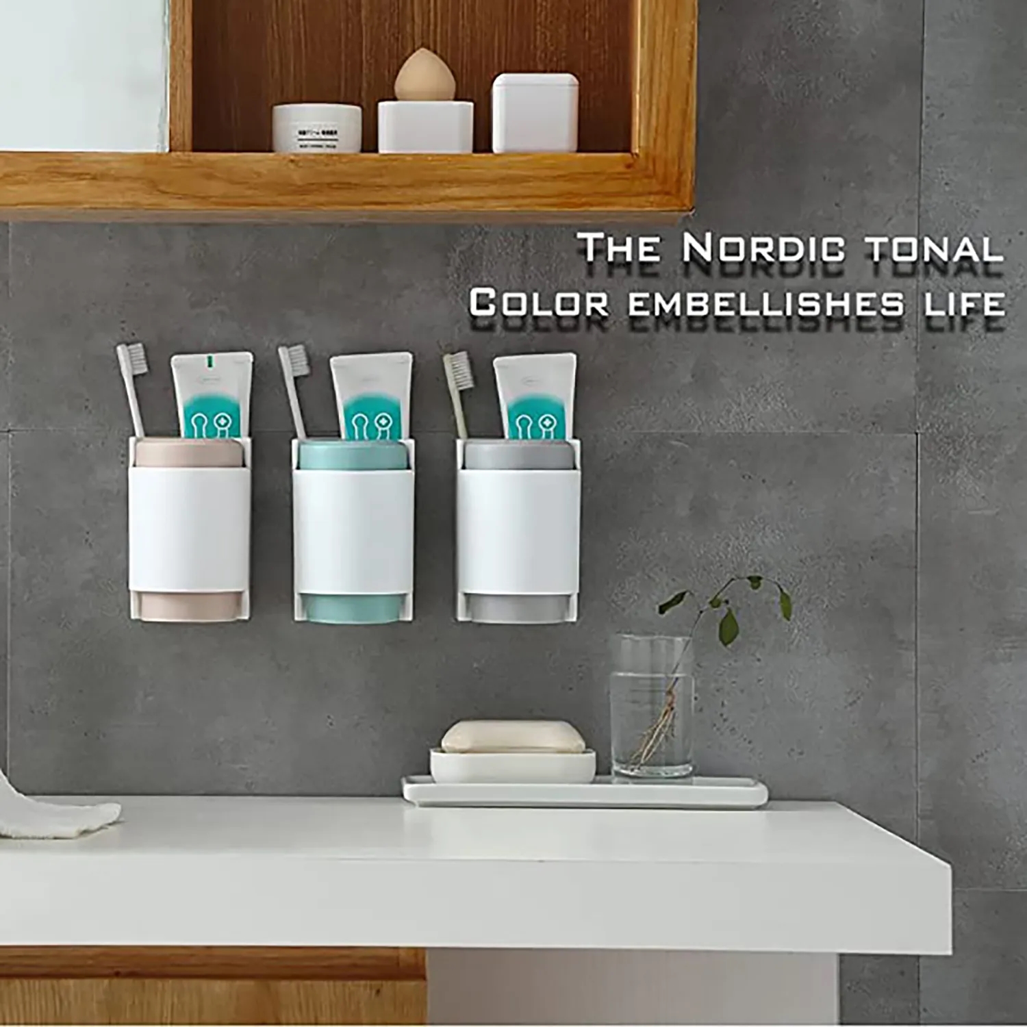 Portable Bathroom Toothbrush Holder Set 6