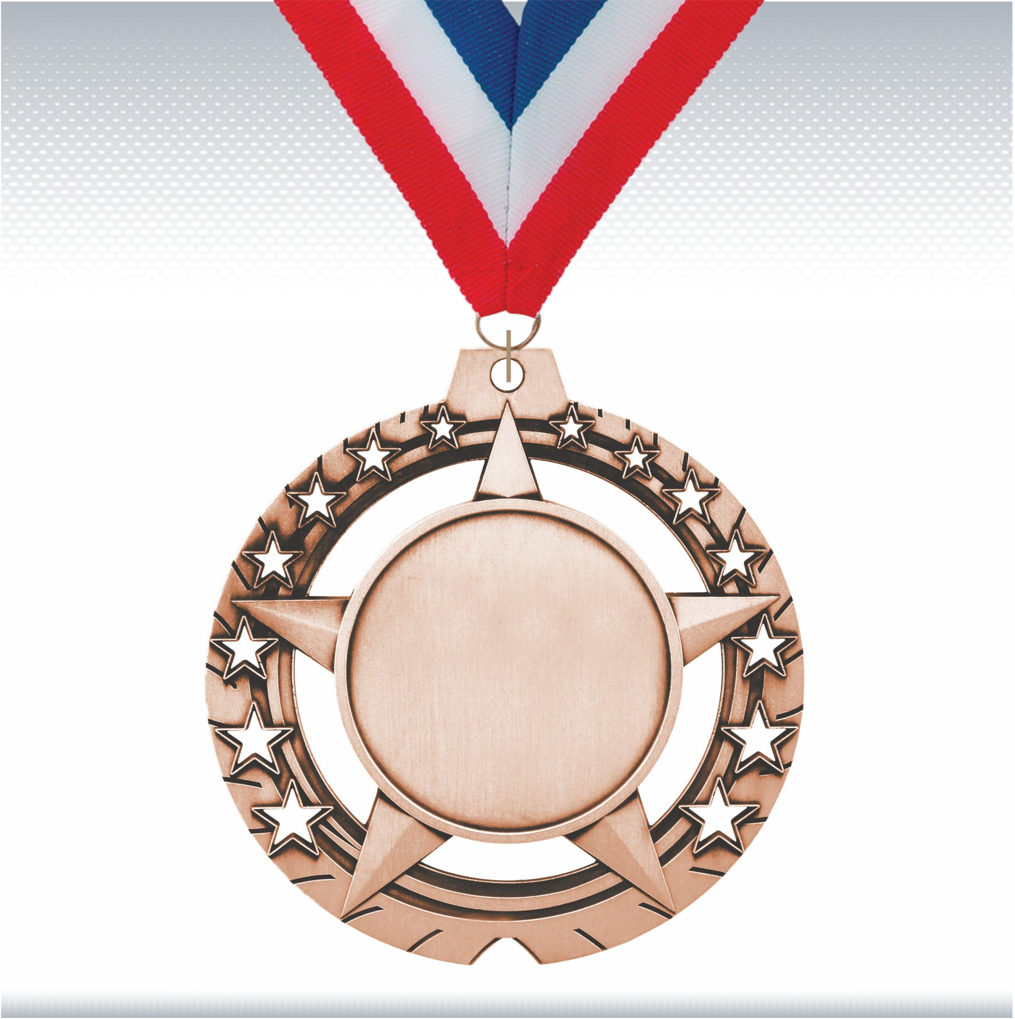 3 3/4" Antique Gold Star Insert Medal 3