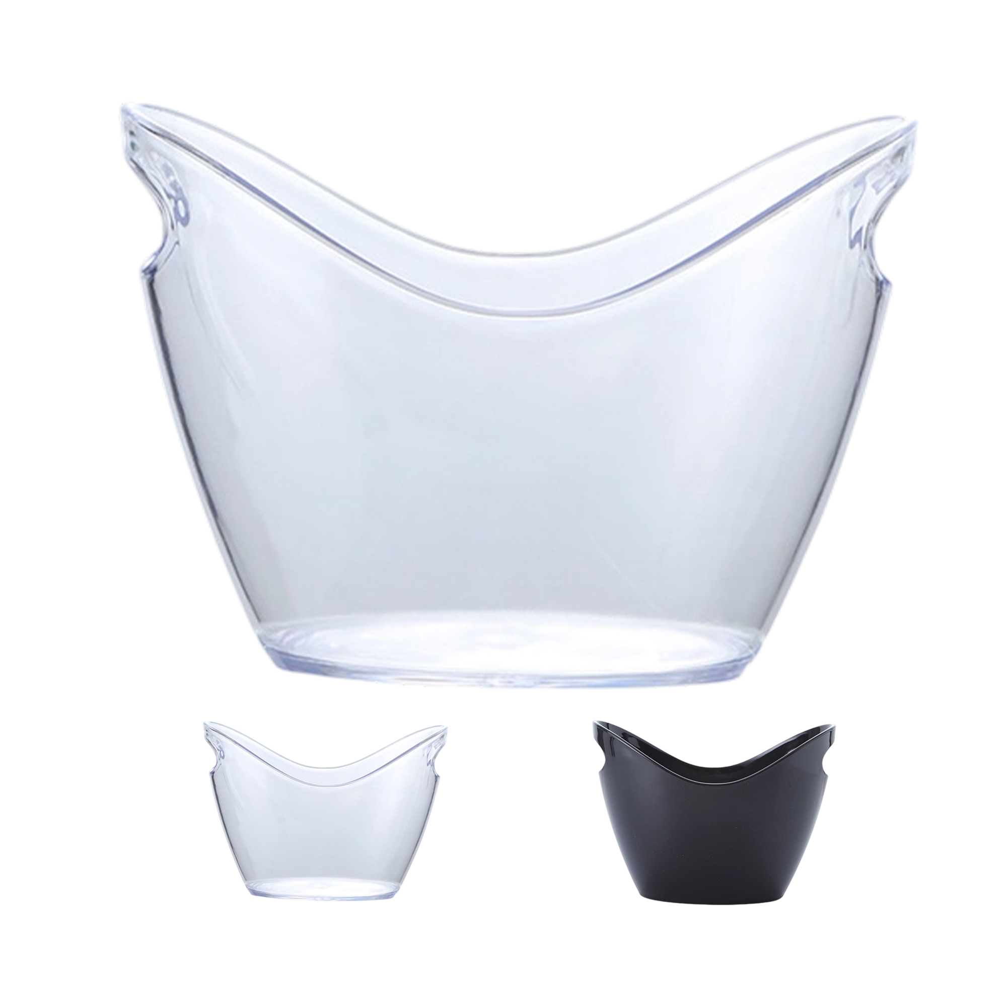 Acrylic Ice Carrier With Cut Out Handle 4 Liter Capacity 4