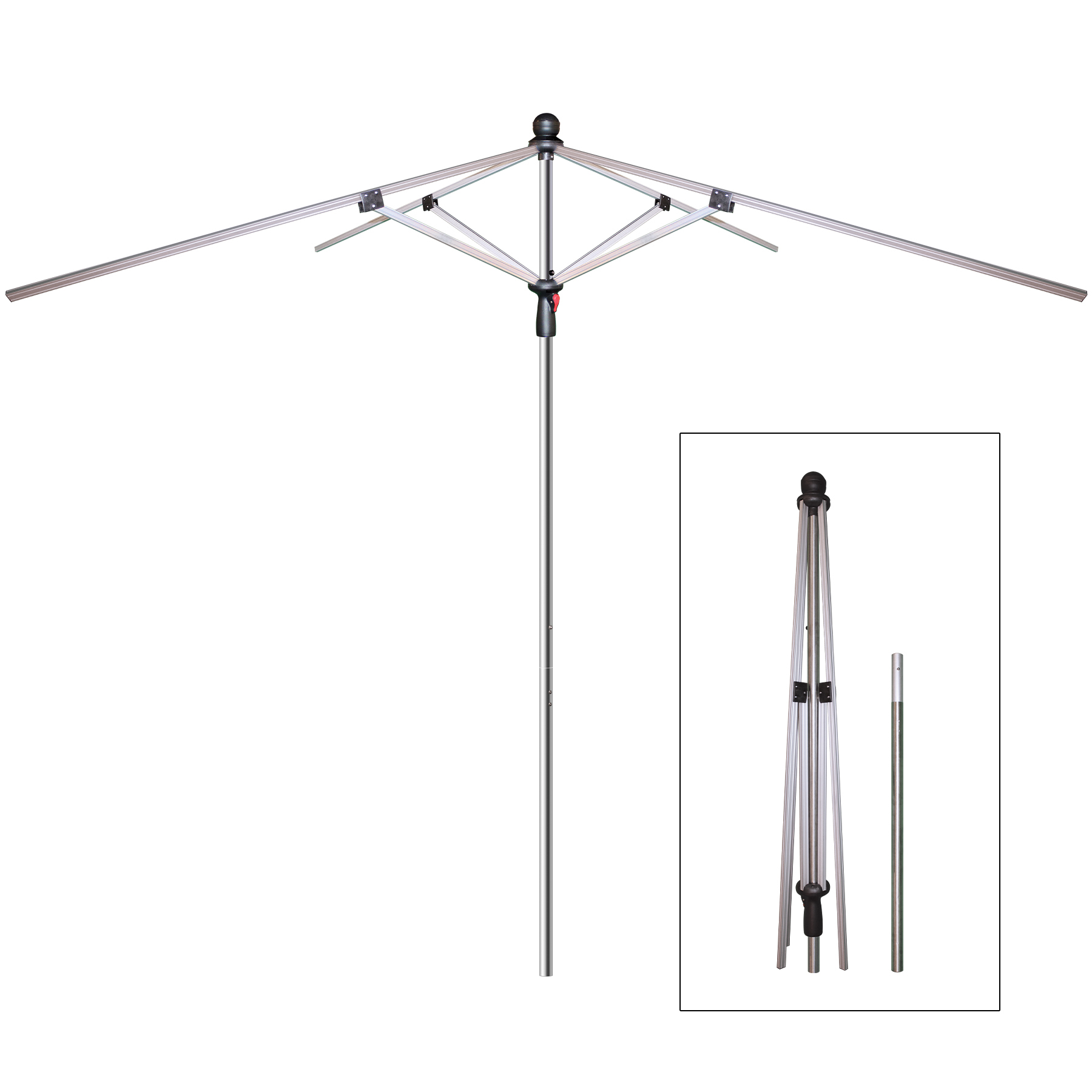 7.5' Heavy Duty Square Umbrella with Valance Kit 3