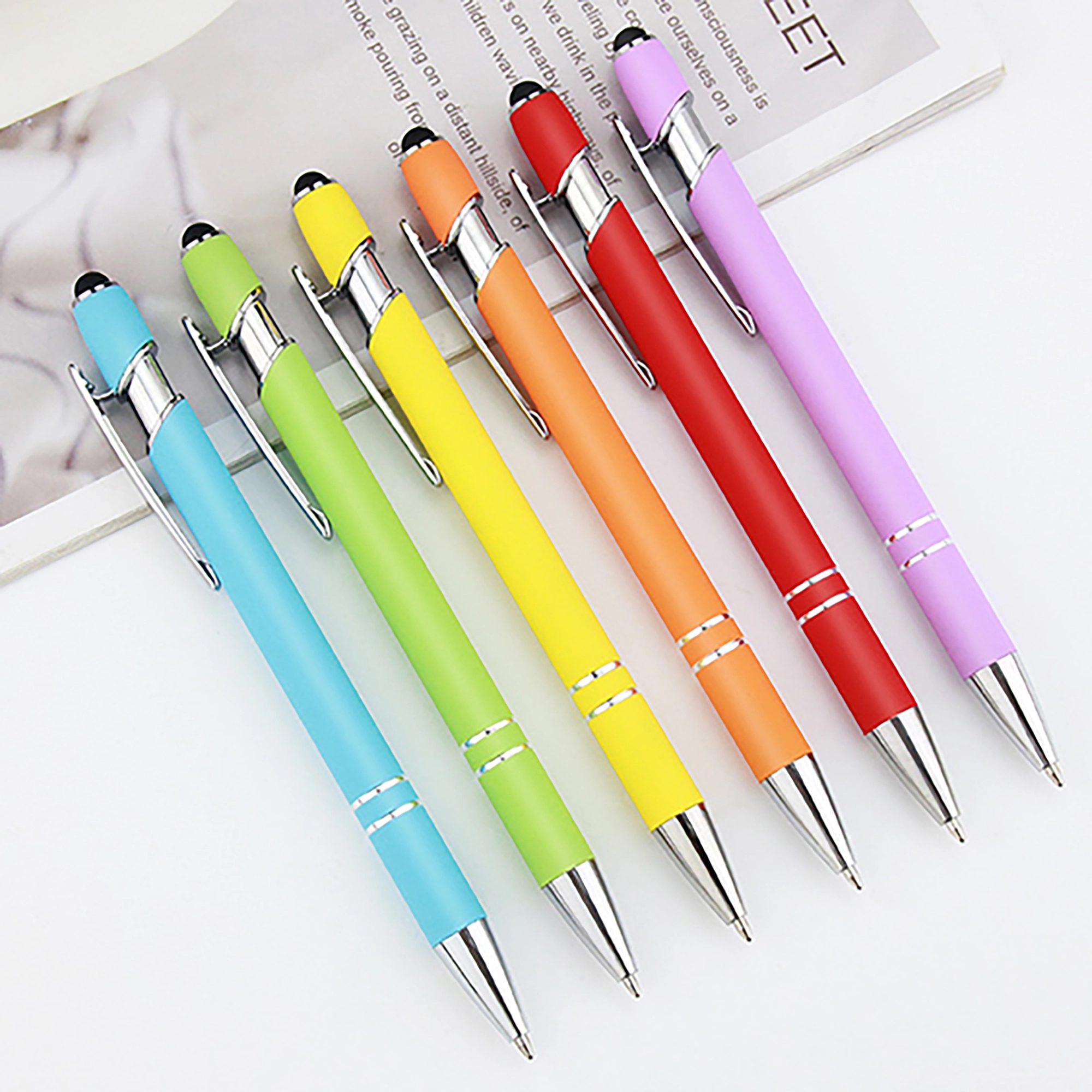 MOQ 100pcs Multi Color Metal Touch Screen Ballpoint Pen 5