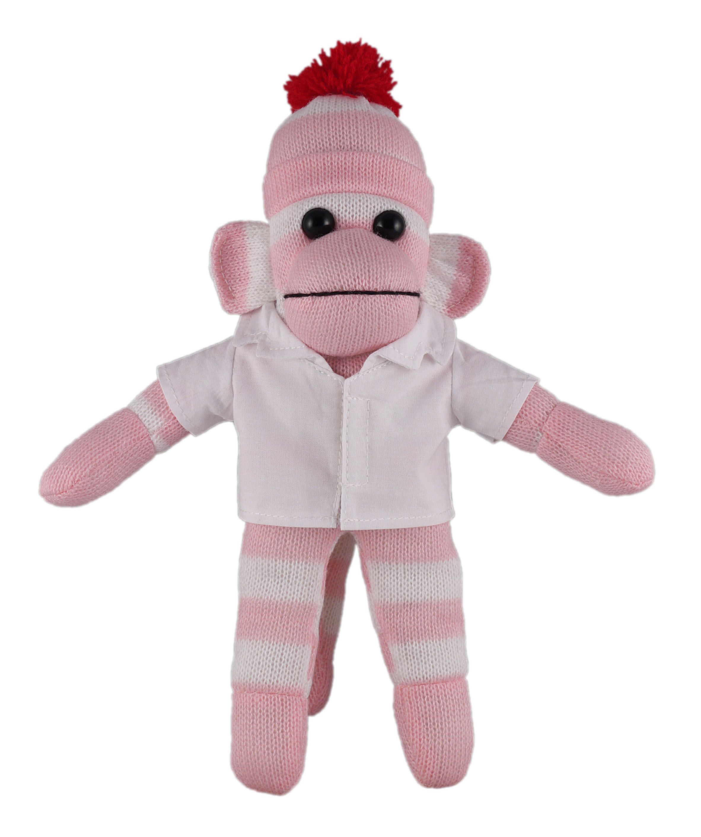 Pink Sock Monkey (Plush) in doctor's jacket.