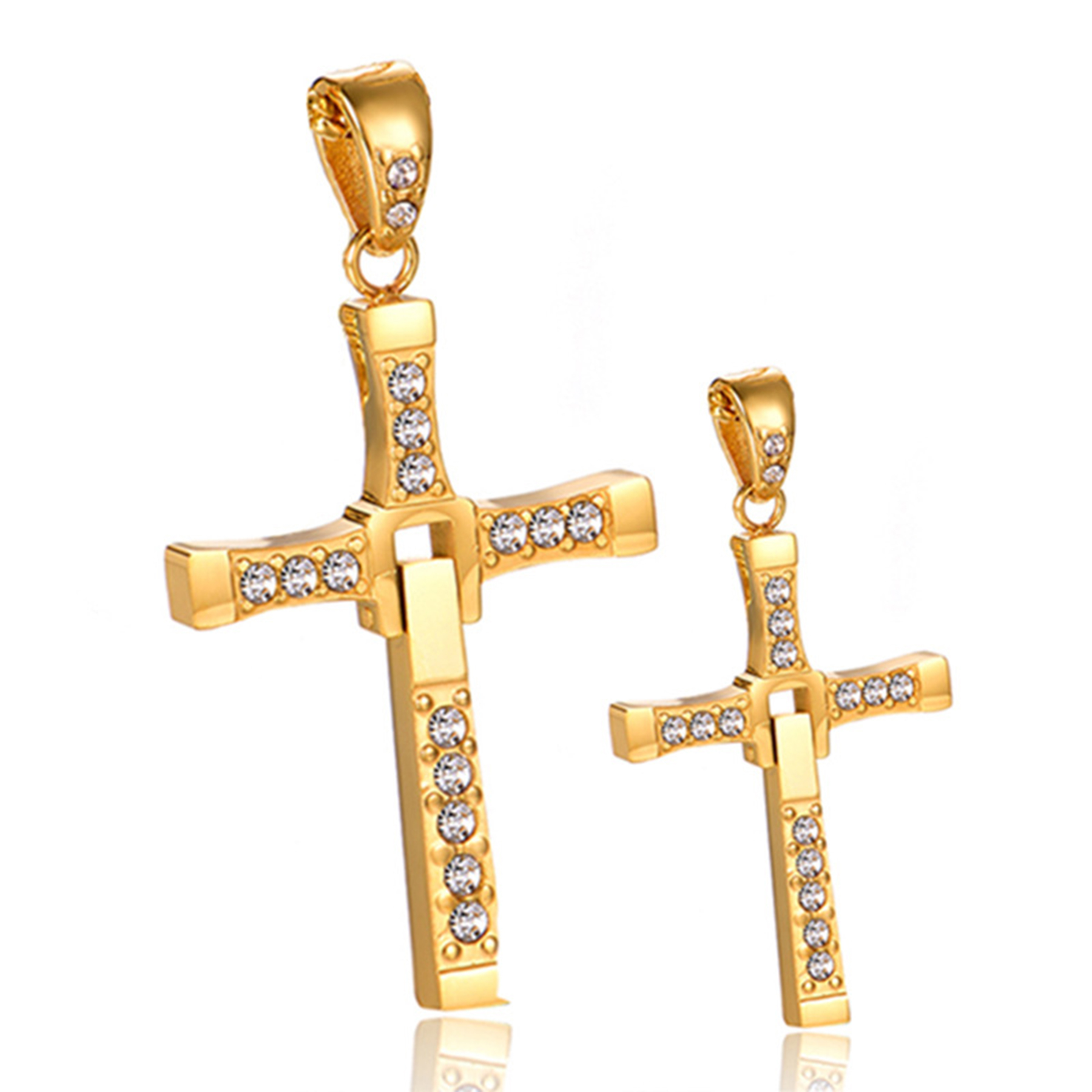 Steel Necklace With Cross Pendant 2