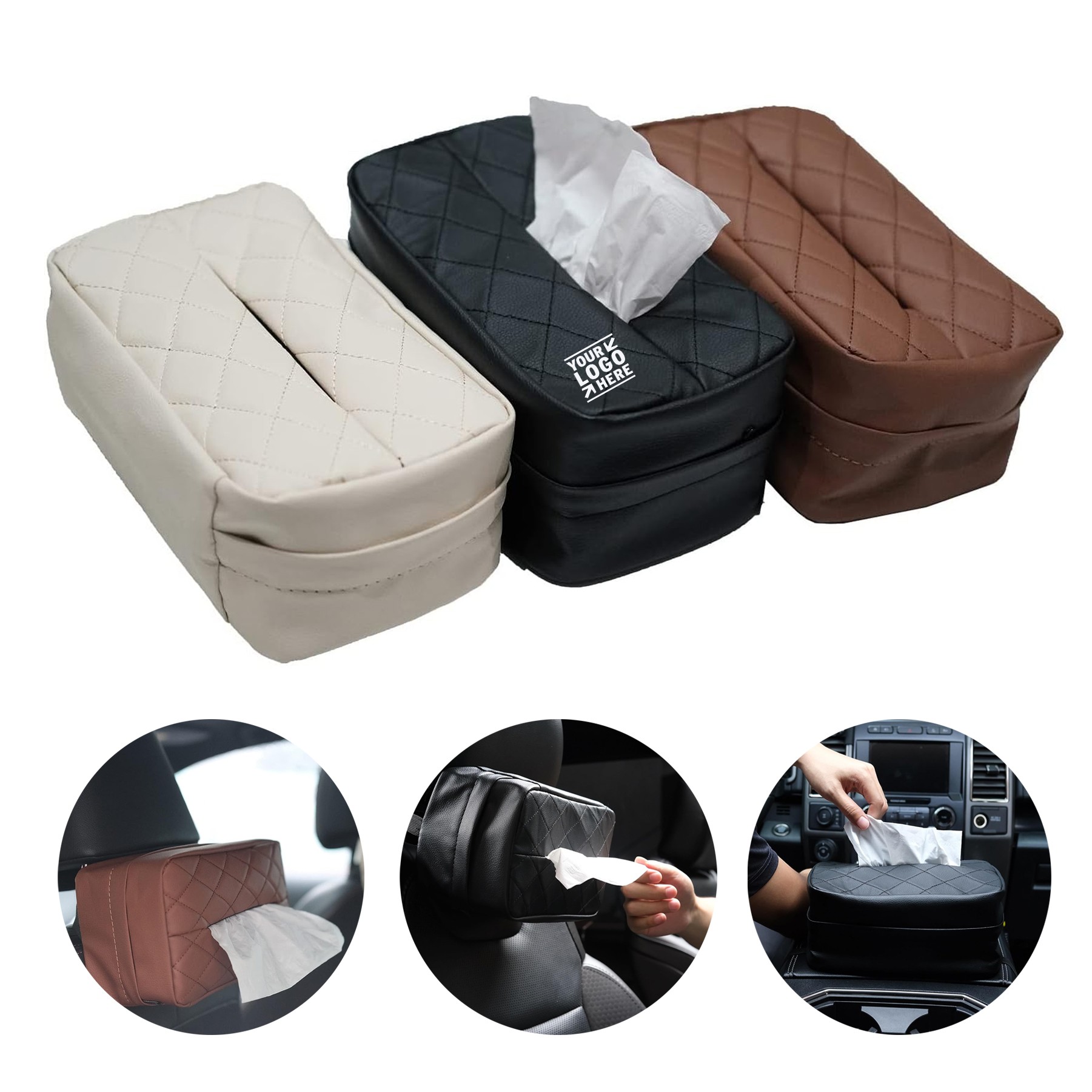 Car Standard Tissue Holder And Box Cover Backseat Extra Large Tissue Organization 1
