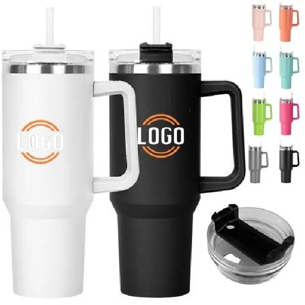 40 oz Reusable Car Straw Thermos Cup 2