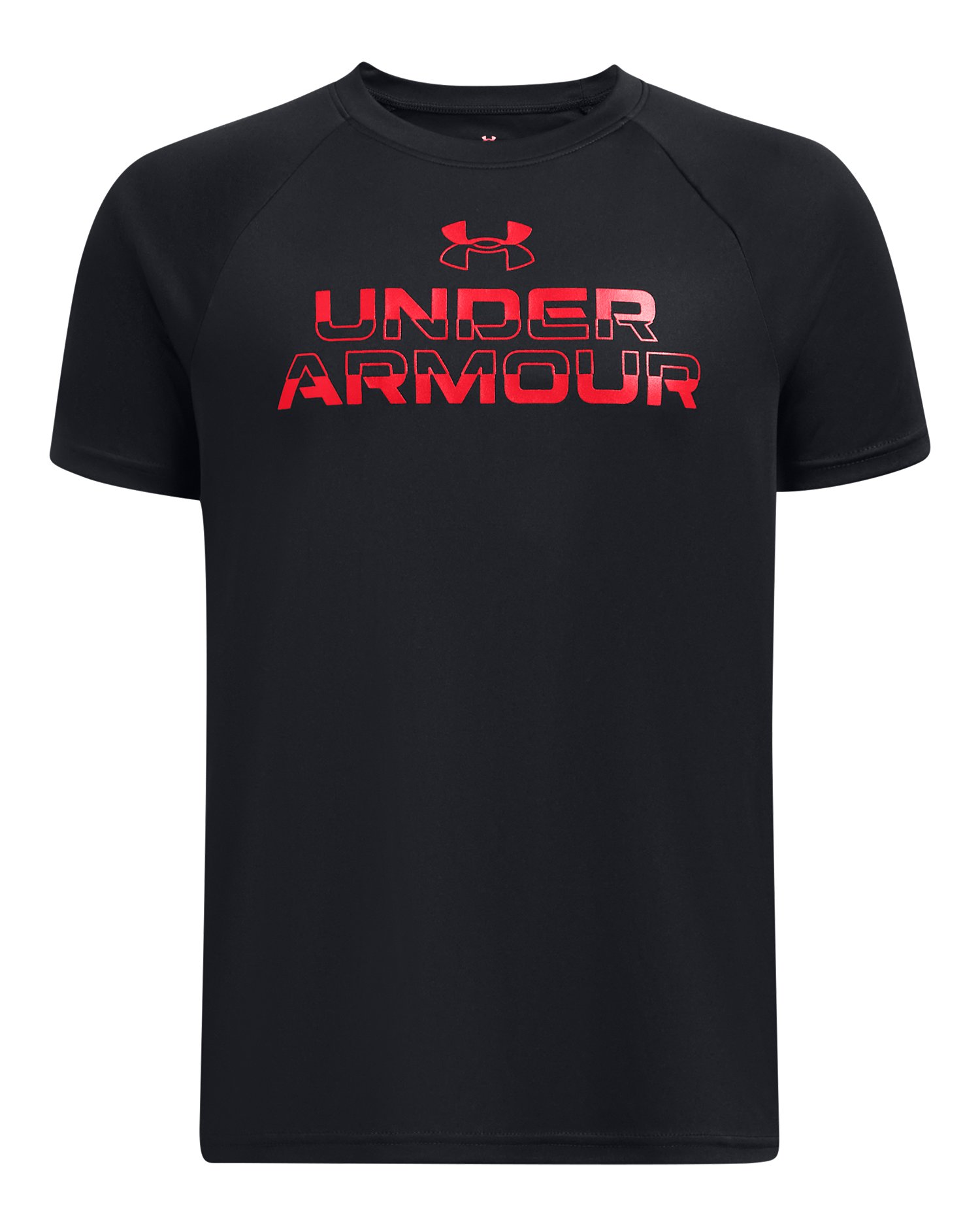 UA Tech Split Wordmark Boys' Short Sleeve 2