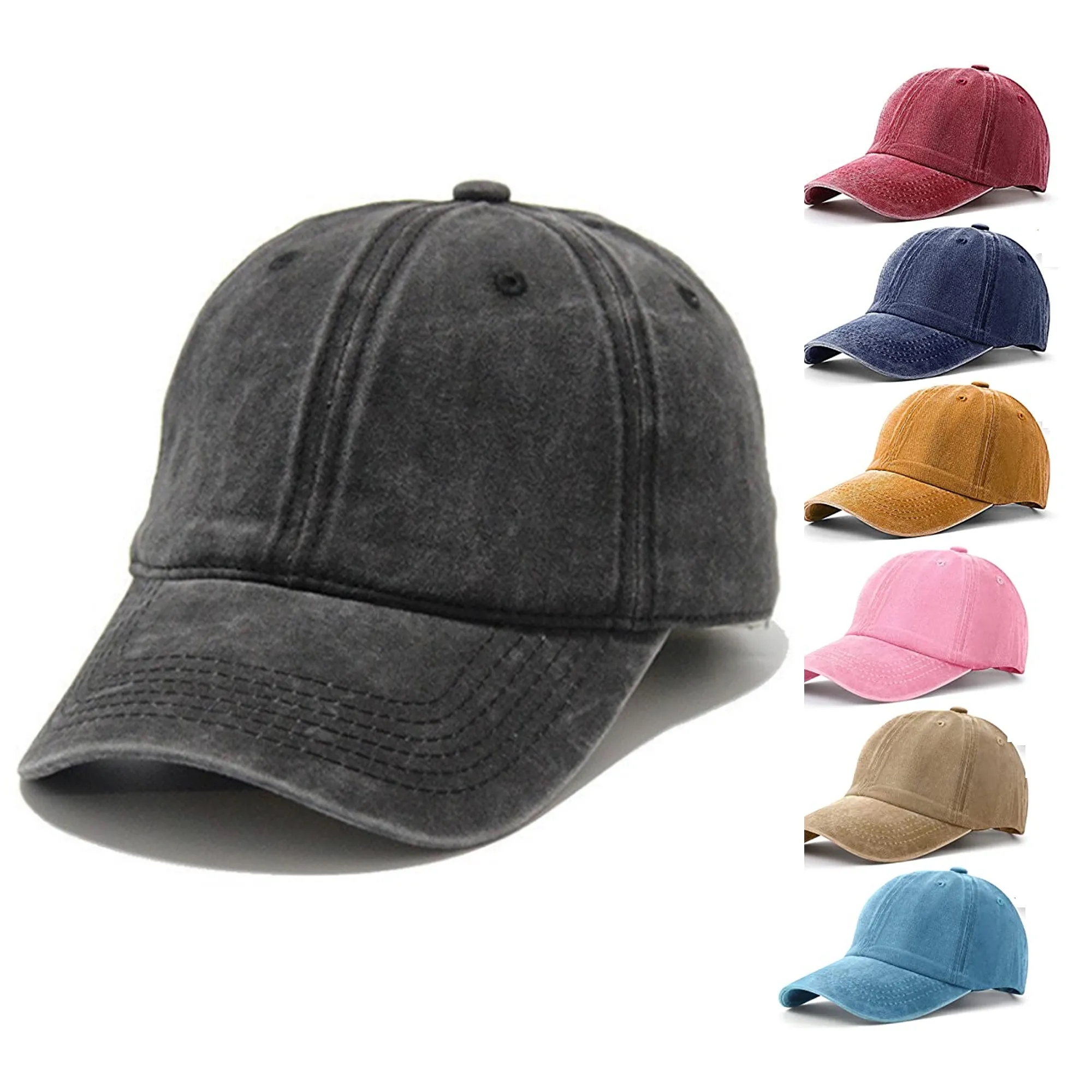 Unisex Vintage Washed Distressed Baseball Hats Caps 3