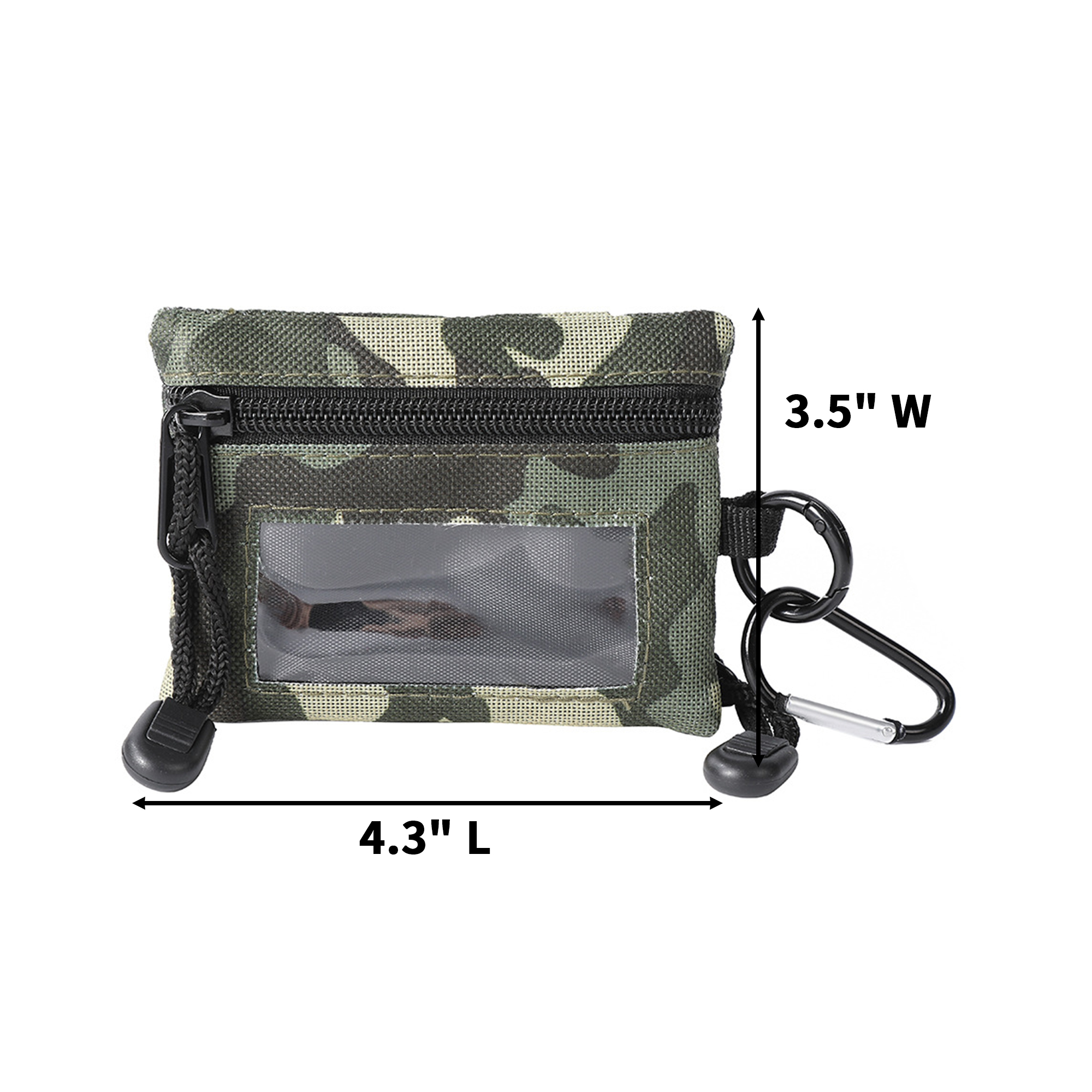 Canvas Identification Pouch With Zipper And Carabiner 4.3" 7