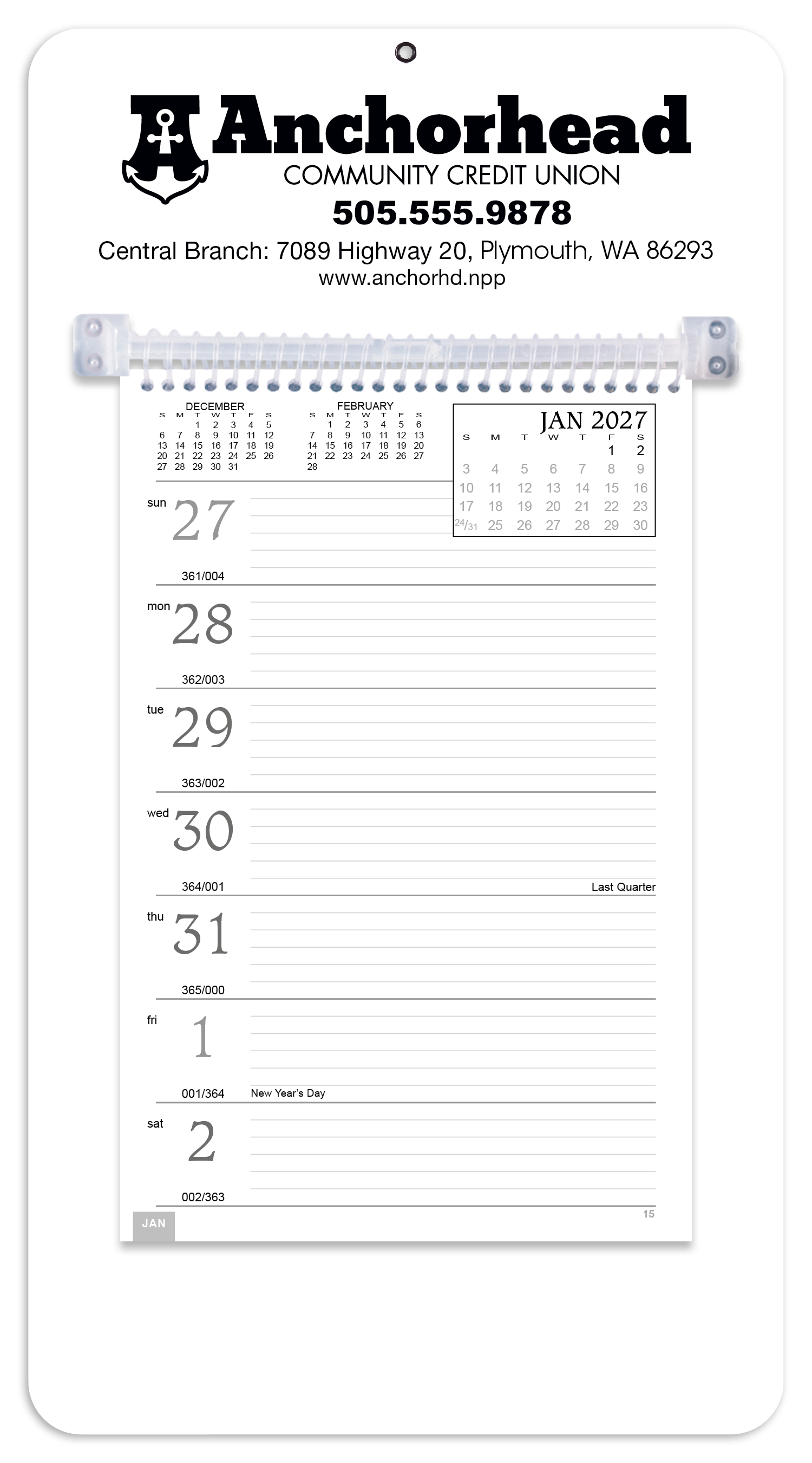 Triumph® Calendars Weekly Memo Calendar 85