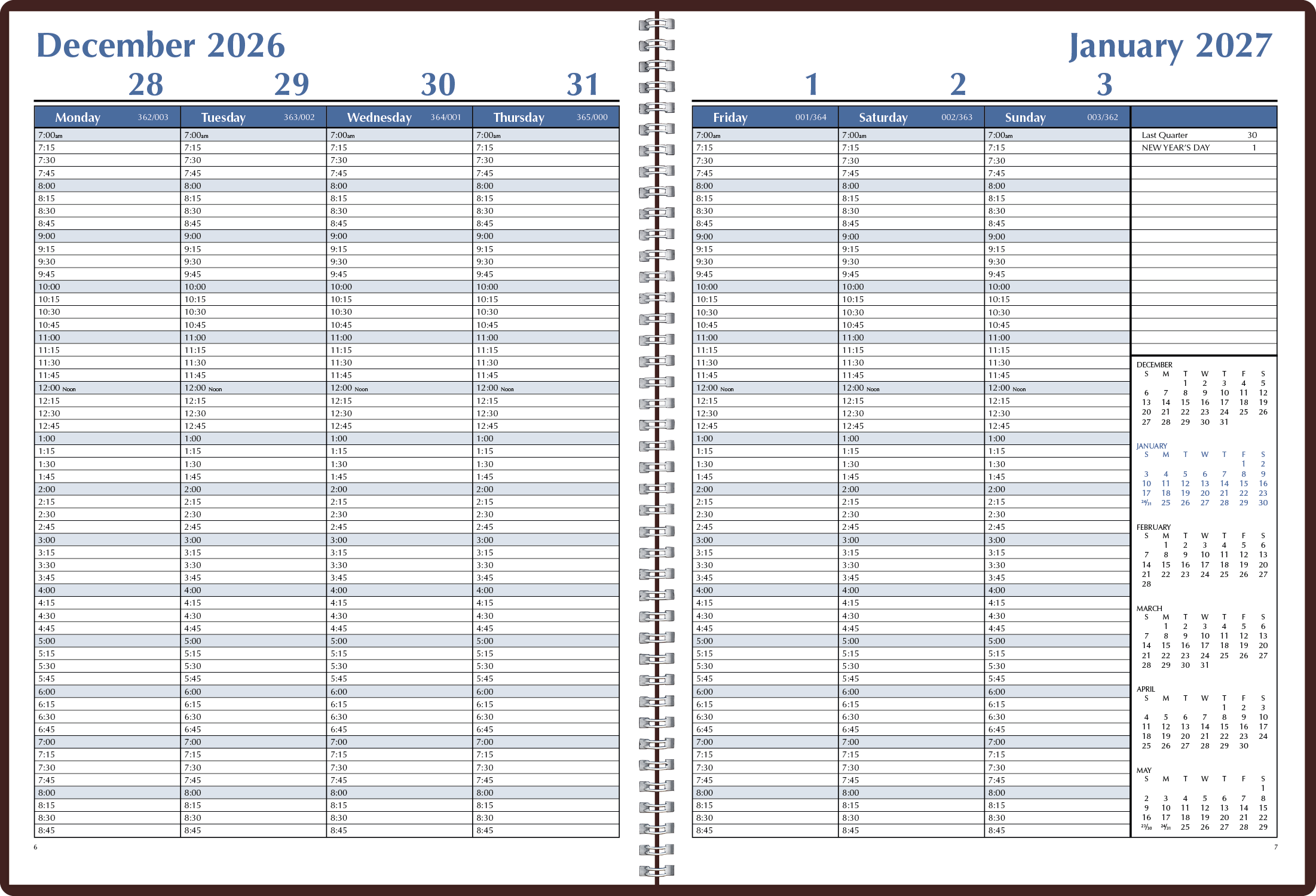 Triumph® Calendars Weekly Time Manager 86