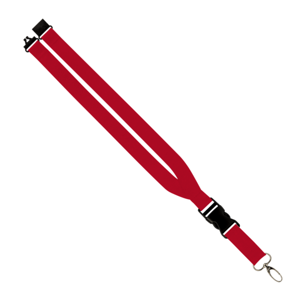 Maverick 1" Polyester Lanyard w/ Slide Buckle Release, Silver Metal Oval & Convenience Release 11