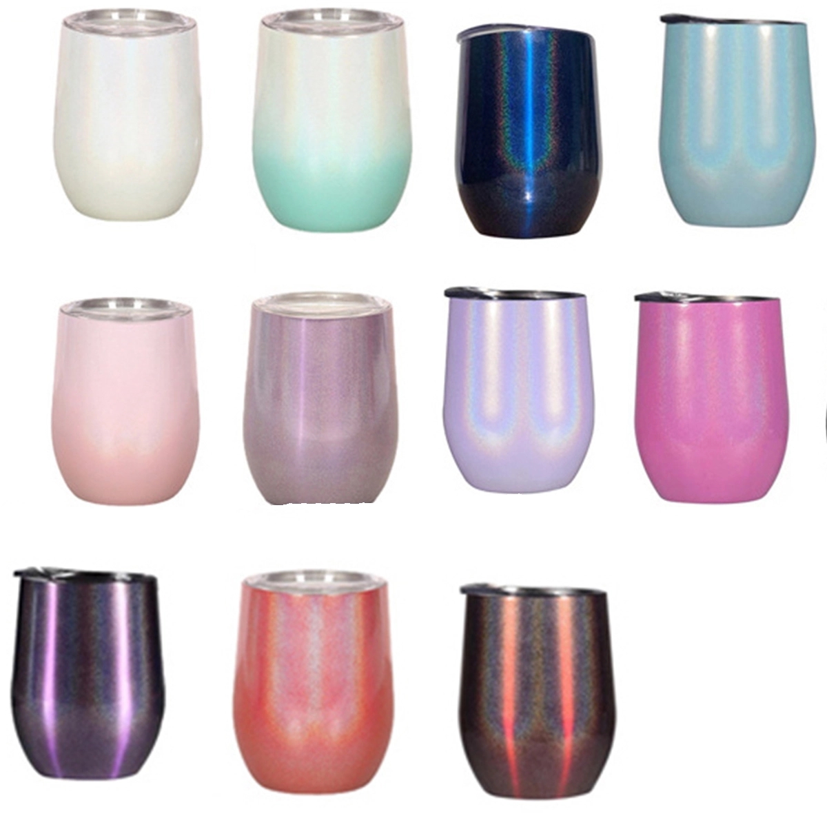 12 Oz Rainbow Insulated Wine Tumbler With Lid 2
