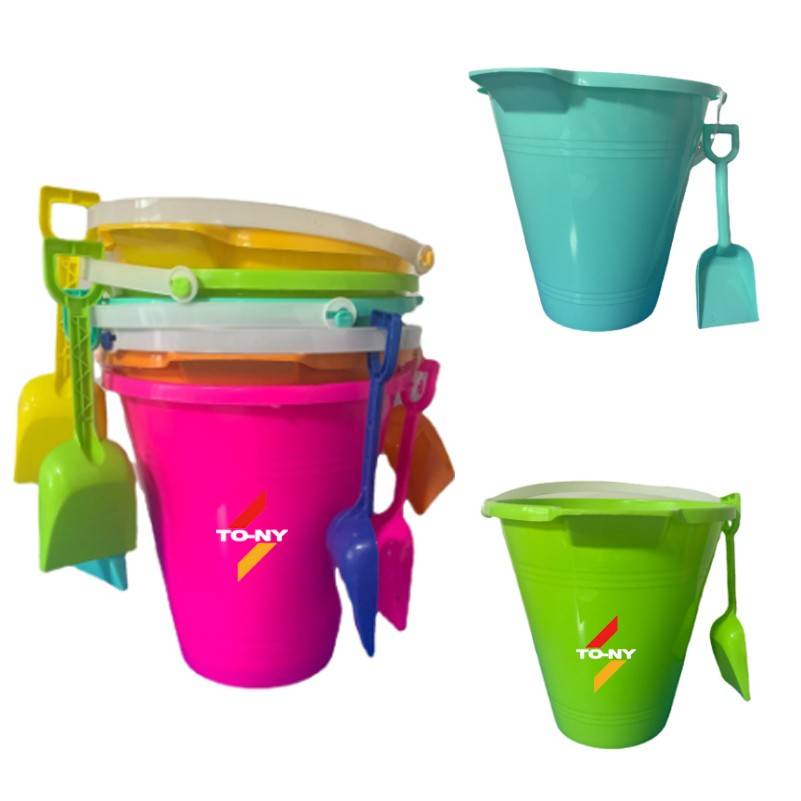 9'' Sand Beach Buckets Pail with Shovel 2