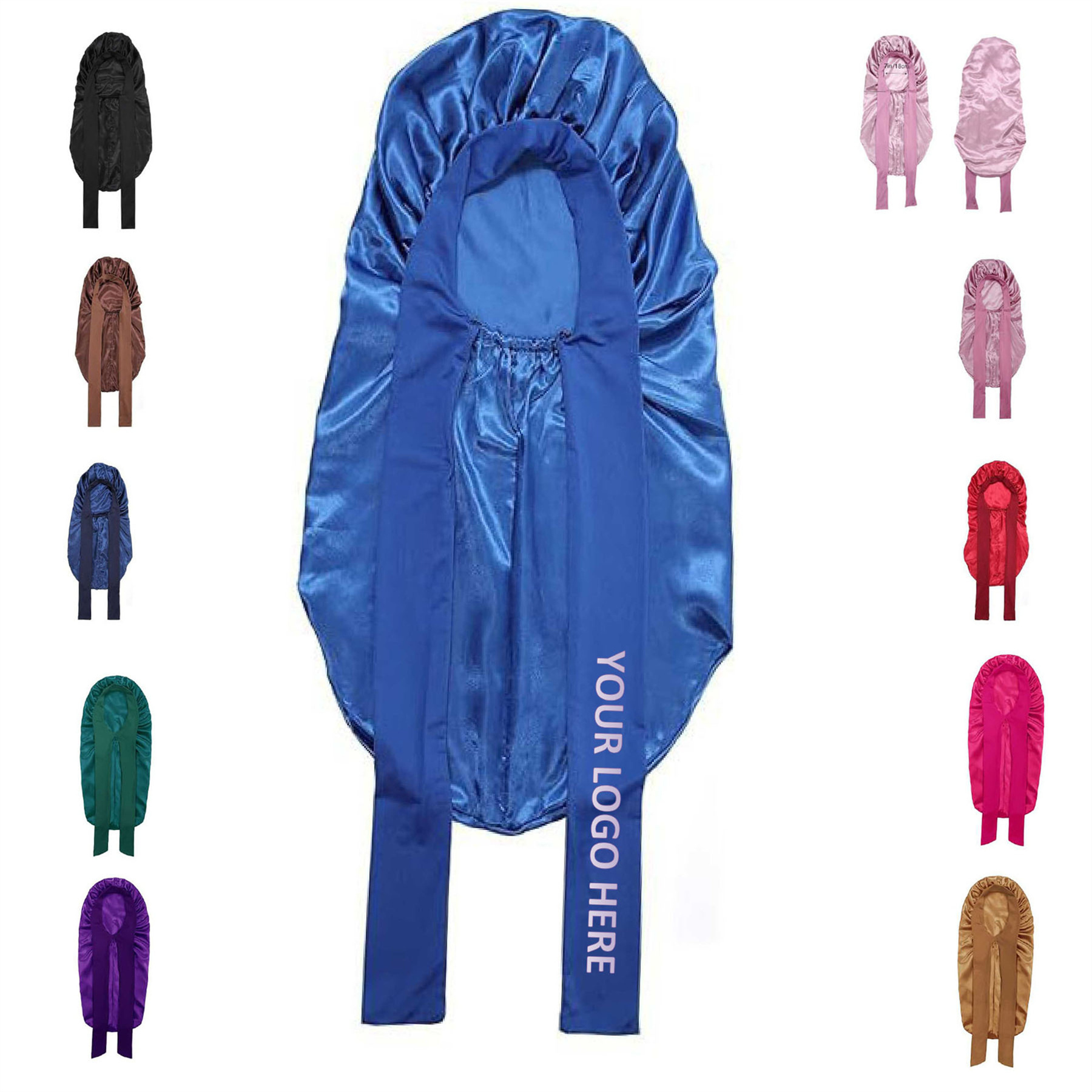 Elastic Satin Bonnet With Tie Band 2