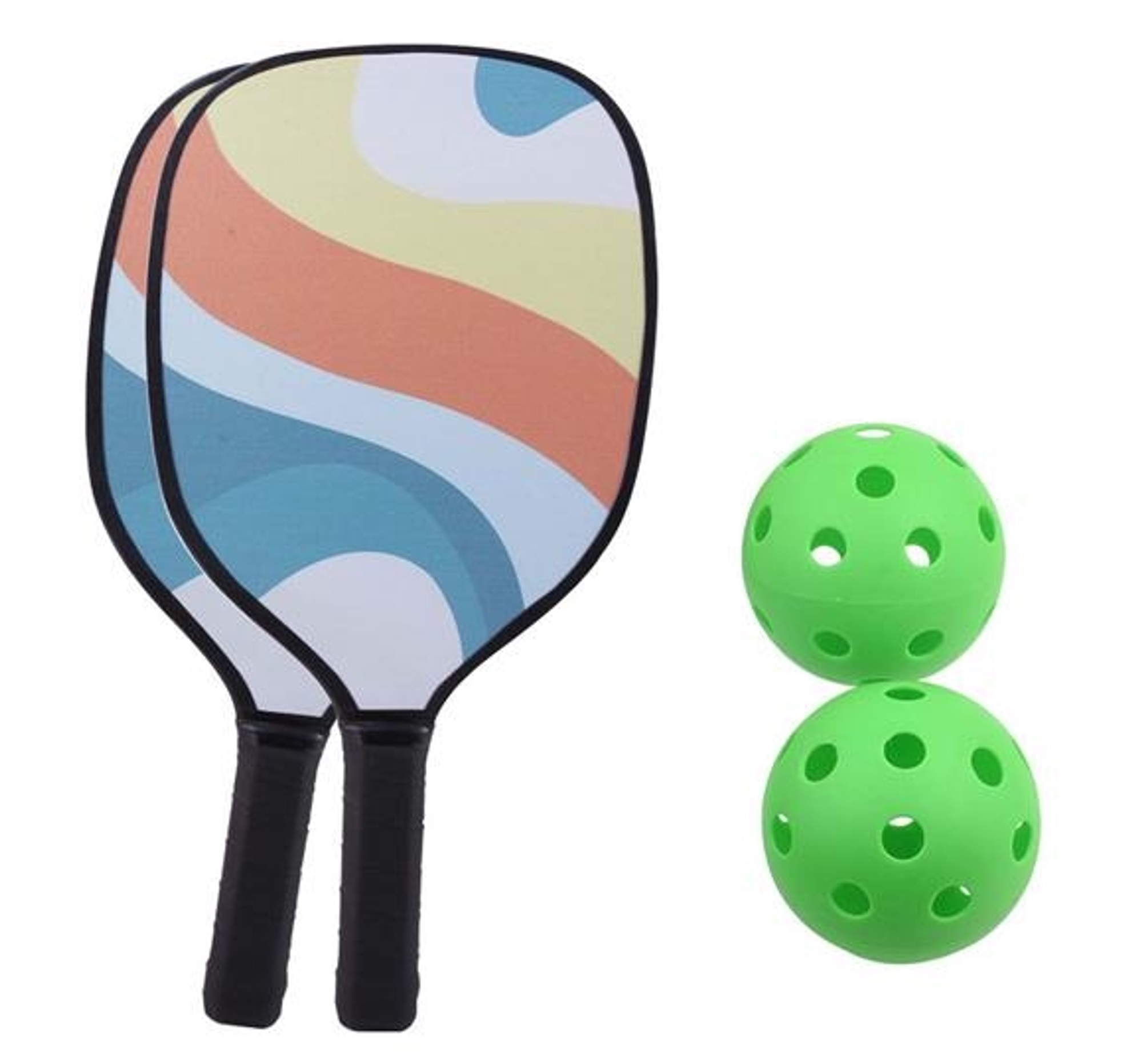 Tall Bass Wood Pickleball Racquet Set of 4 with Ball 3