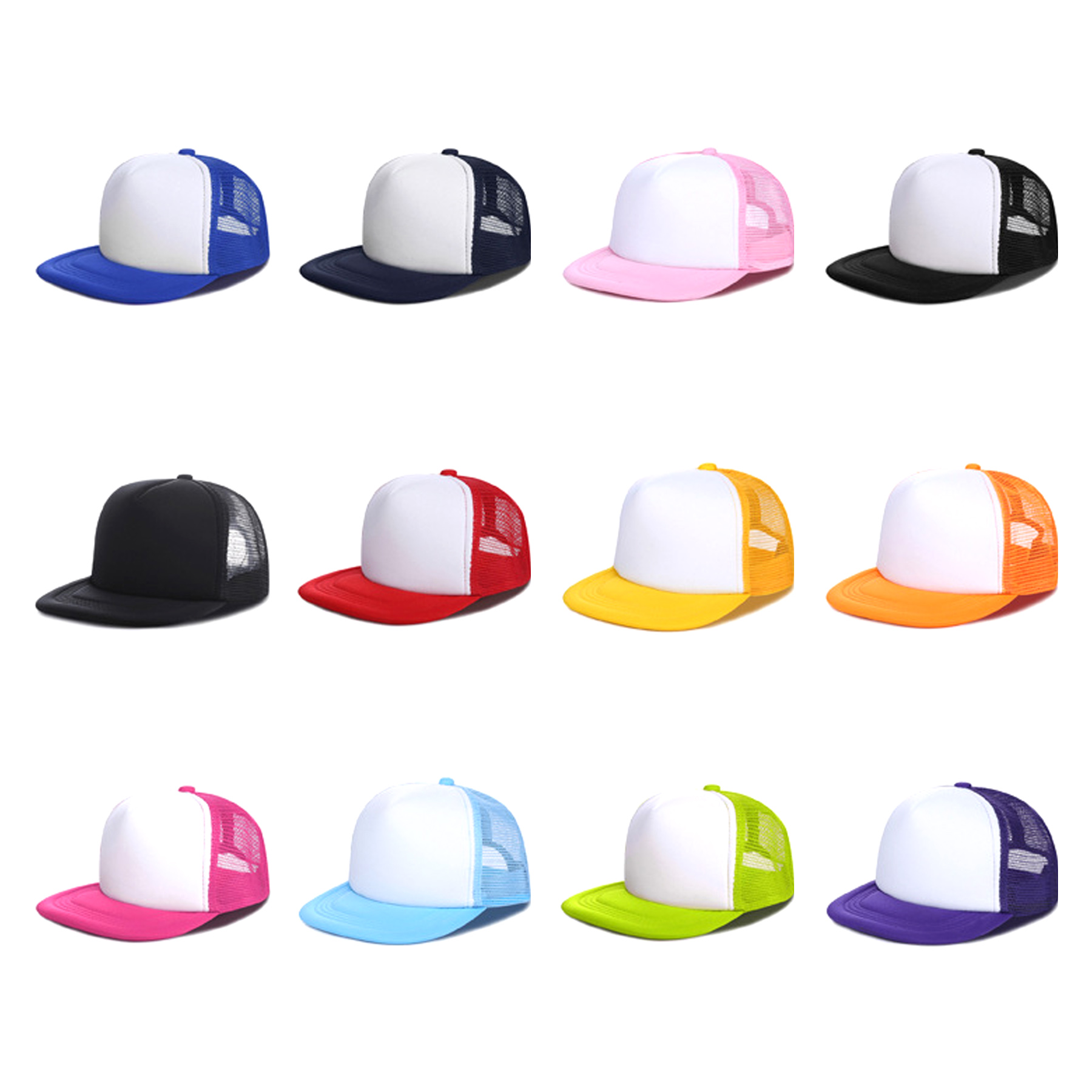 Flat Bill Mesh Back Trucker Cap 2