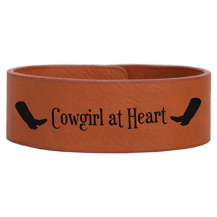 9 1/2" x 1" Rawhide Leatherette Cuff Bracelet 2