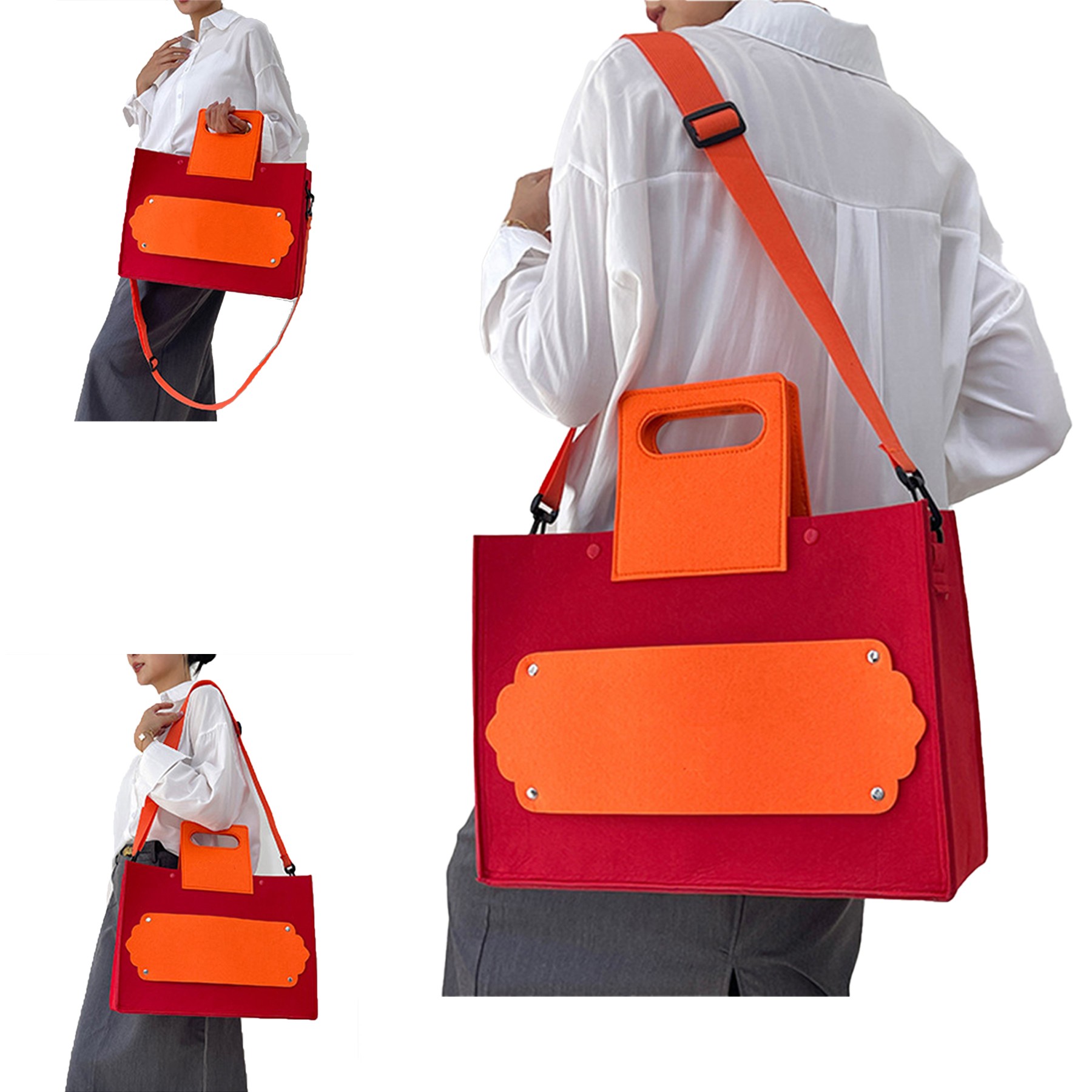 Felt Material Large Tote Bag 5