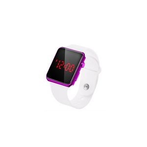 Sports Watch With White Band Digital Display Adjustable Design 21