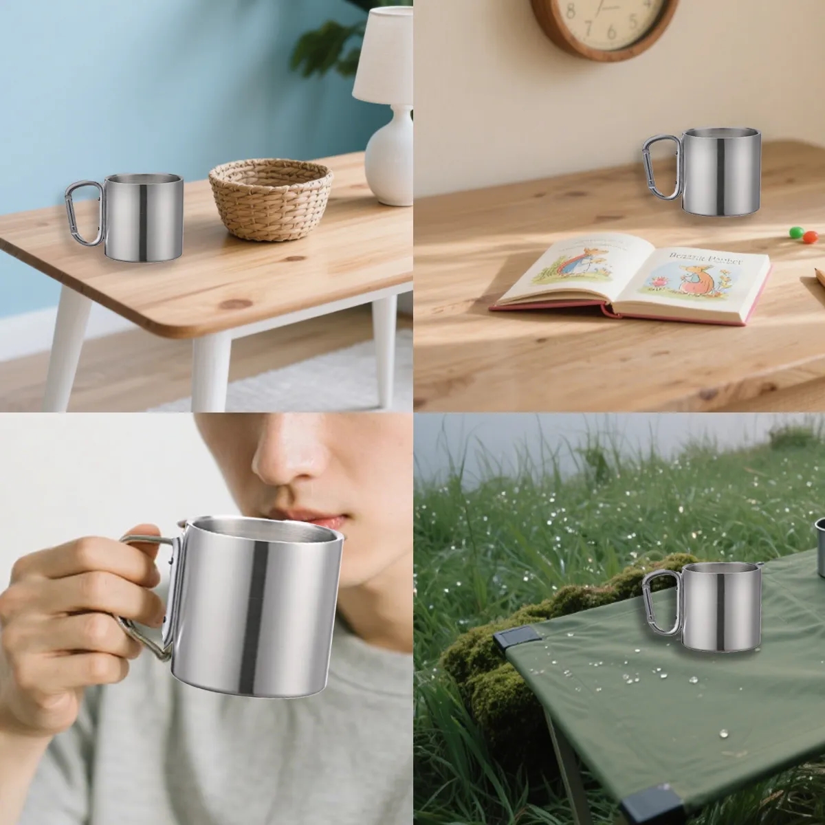 13 Oz. Stainless Steel Mug With Carabiner Handle 5