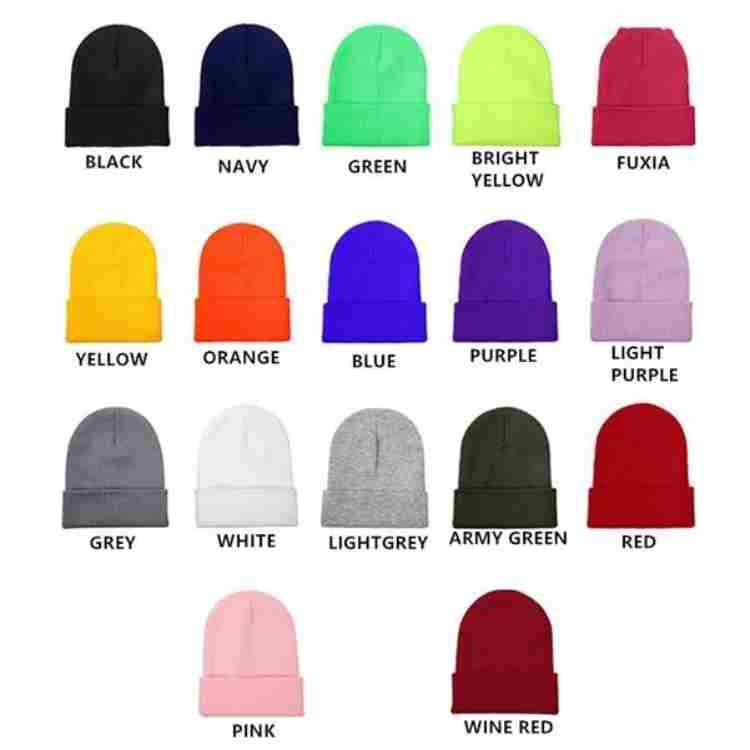Custom Embroidery Solid Color knitted Beanie 2