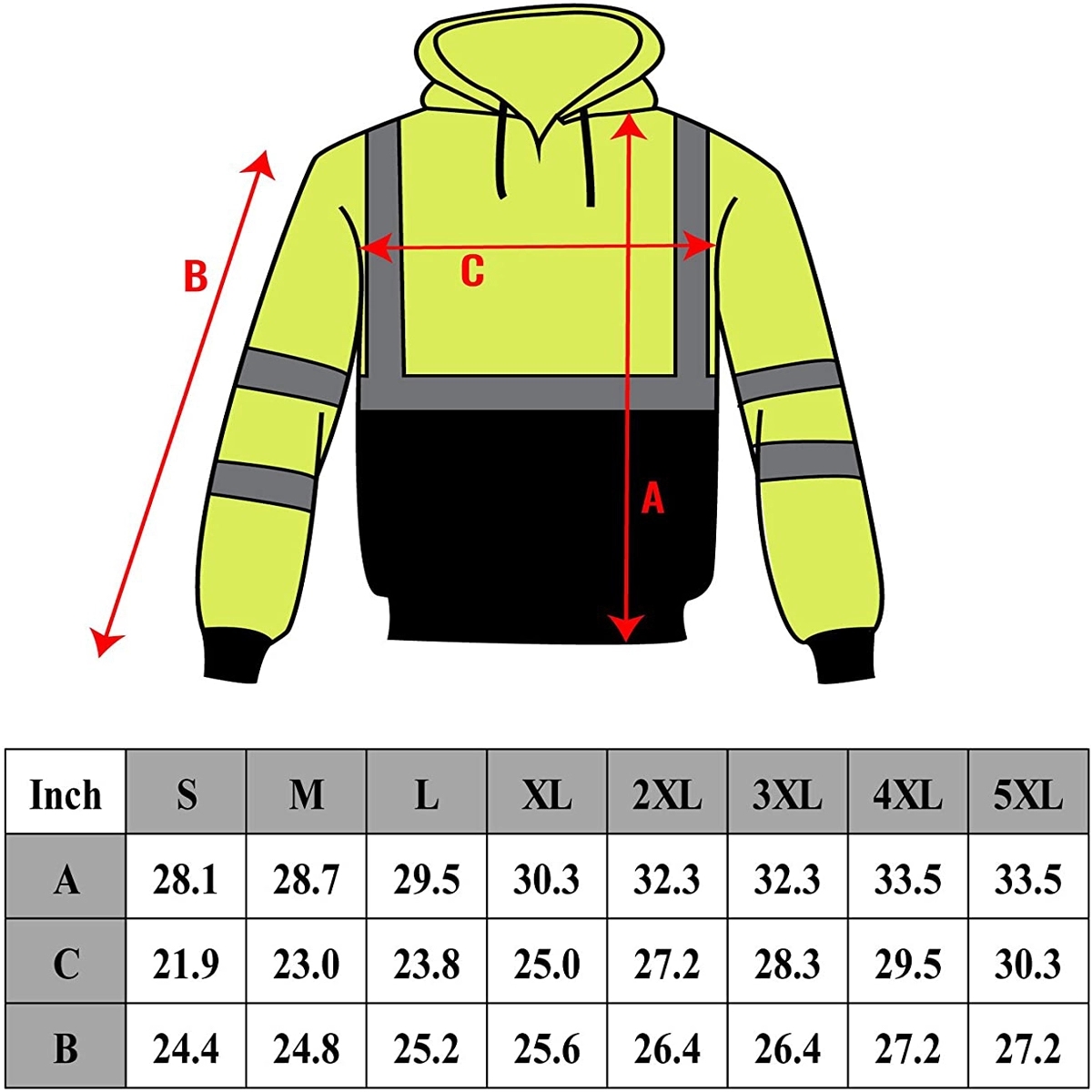 High Visibility  pull-over Hoodie, custom hoodie or sweatshirt with logo imprint 5