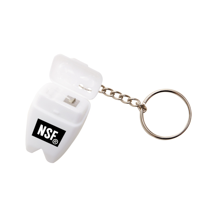 "Happy Teeth" Tooth Shaped Dental Floss Dispenser with Keyring 2