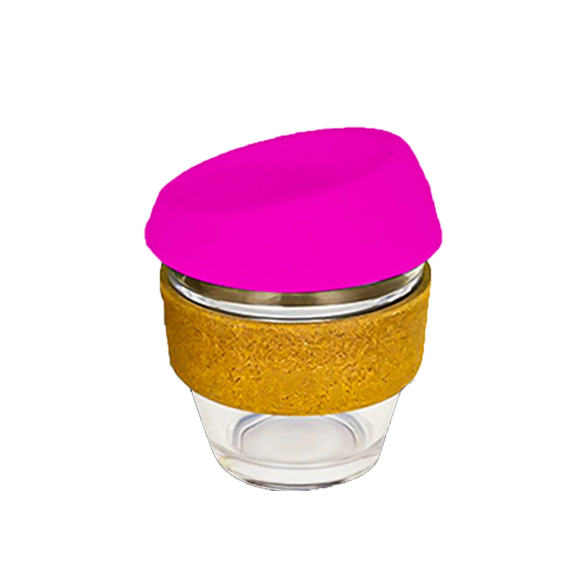 Cork Silicone Insulated Glass Coffee Cup 8oz/12OZ 11