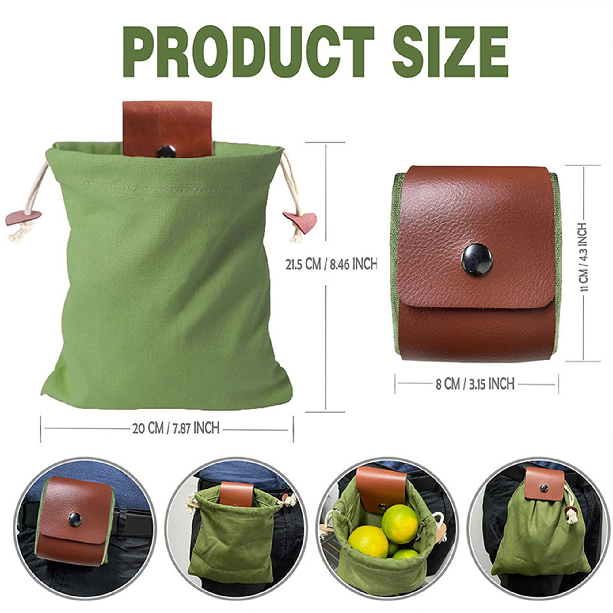 Multipurpose Canvas Waist Bag for Camping & Harvesting 4