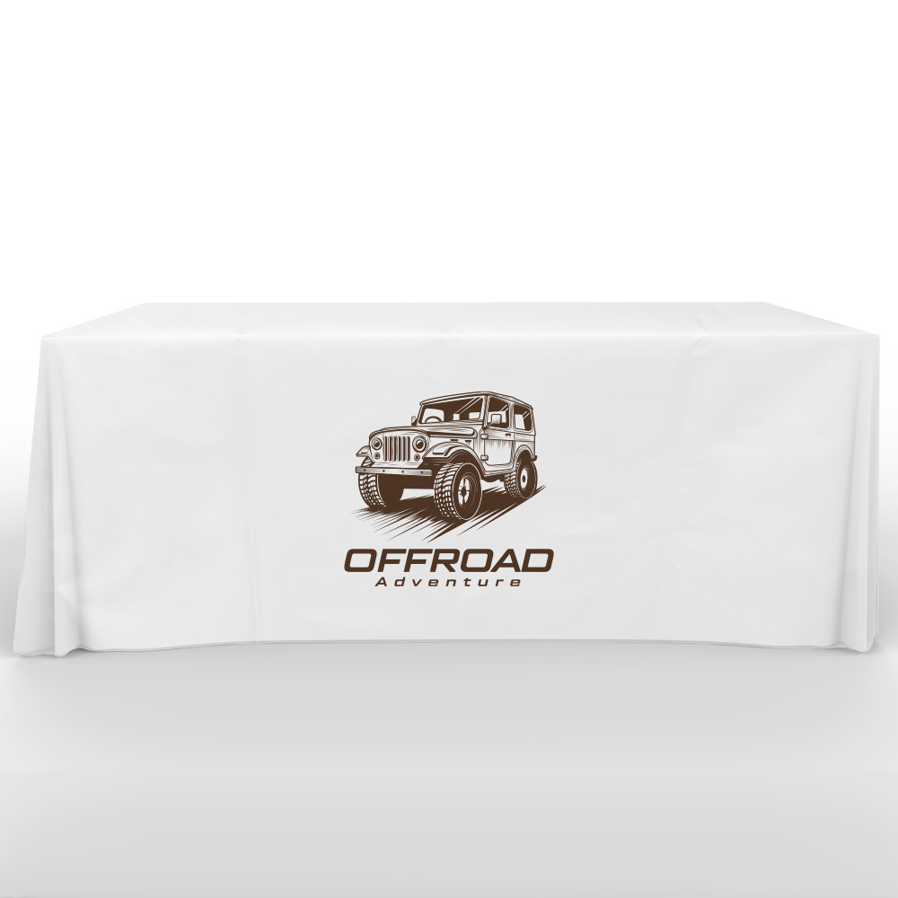 Recyclable, Non Woven 8' Flat, 3 Sided Screen Print Table Cover